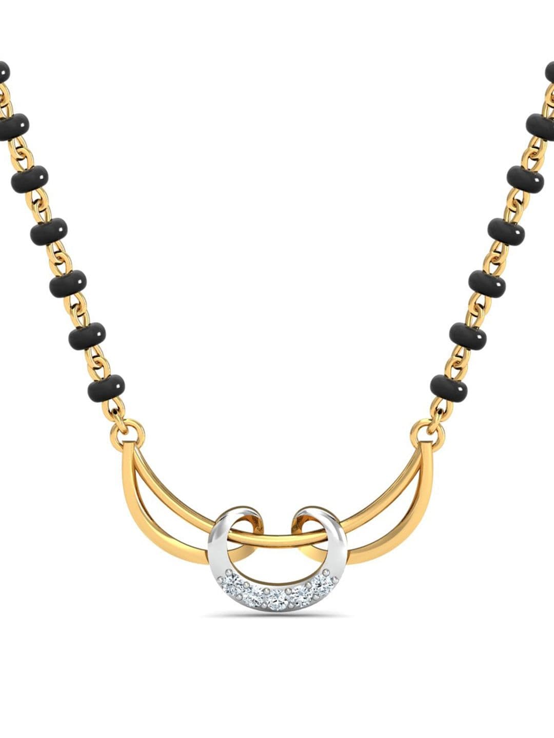 KUBERBOX Shobhan 18K Gold Diamond Studded Mangalsutra Pendant - 1.02 g - view 1