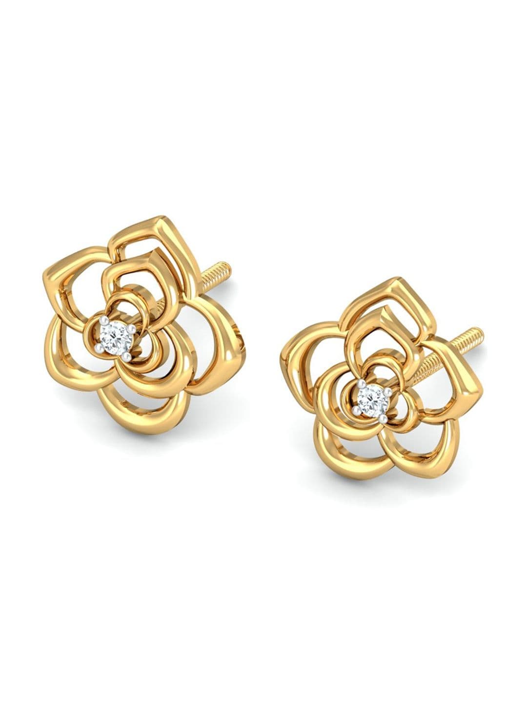 KUBERBOX Pratika 18KT Gold Diamond-Studded Earrings -1.33 g - view 1