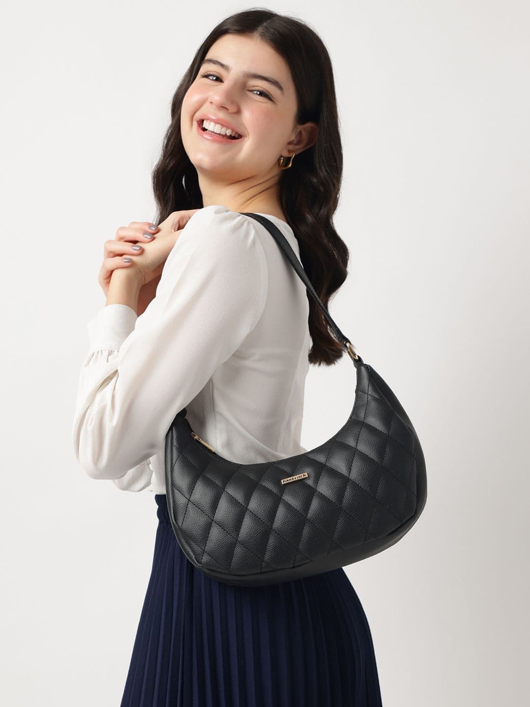 Fastrack Women Black Quilted Shoulder Bag - view 1