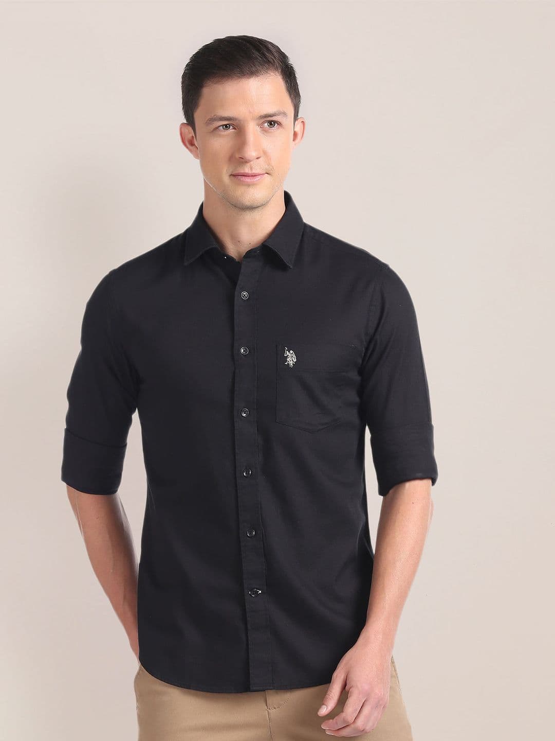 U.S. Polo Assn. Premium Tailored Fit Pure Cotton Casual Shirt - view 1