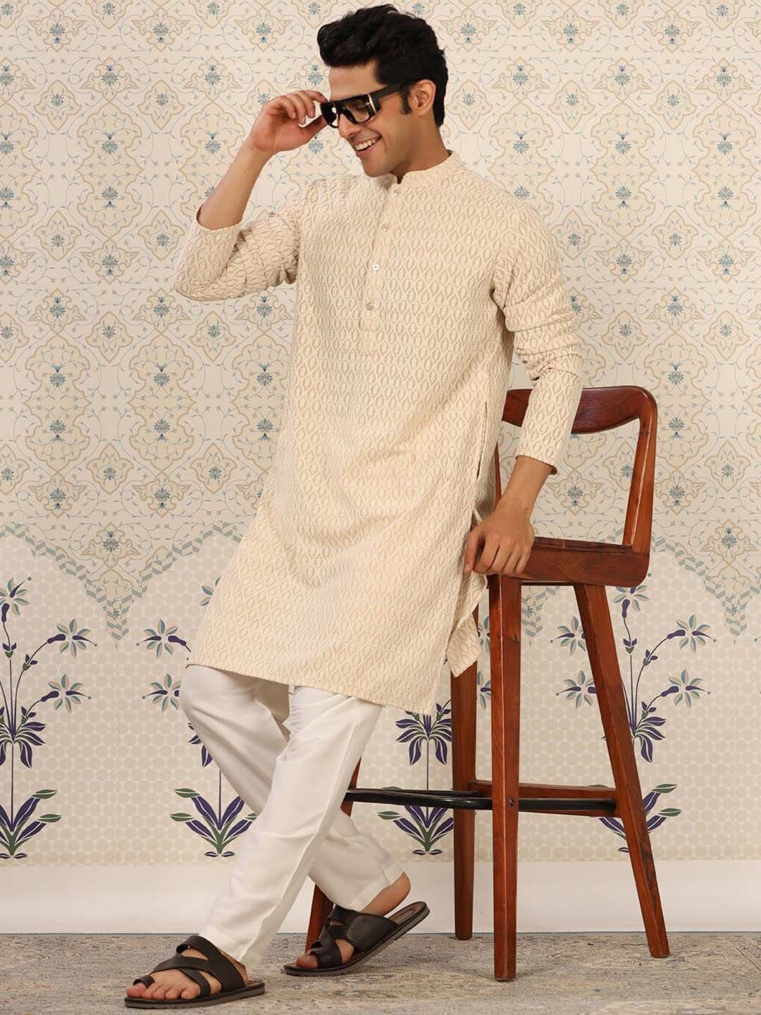 House of Pataudi Ethnic Motifs Embroidered Kurta - view 1