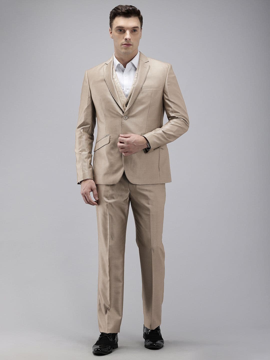 Park Avenue Notched Lapel Single Breasted 3 Piece Party Suits - view 1