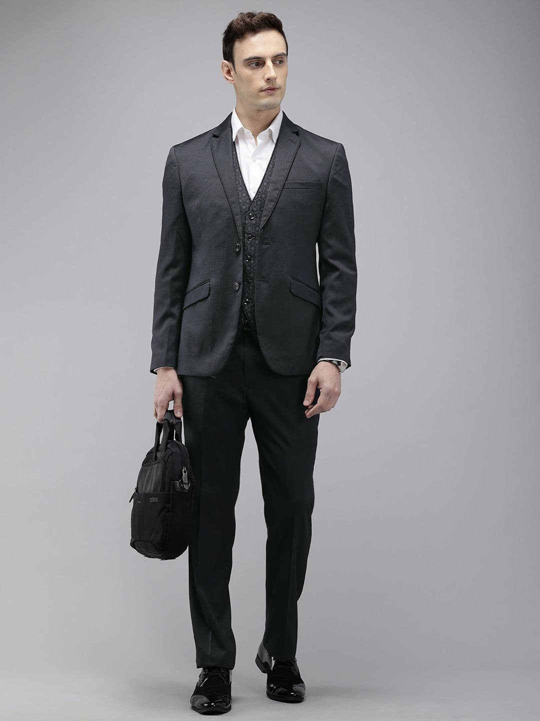 Park Avenue Self Design Contemporary Fit 3 Piece Party Suit - view 1