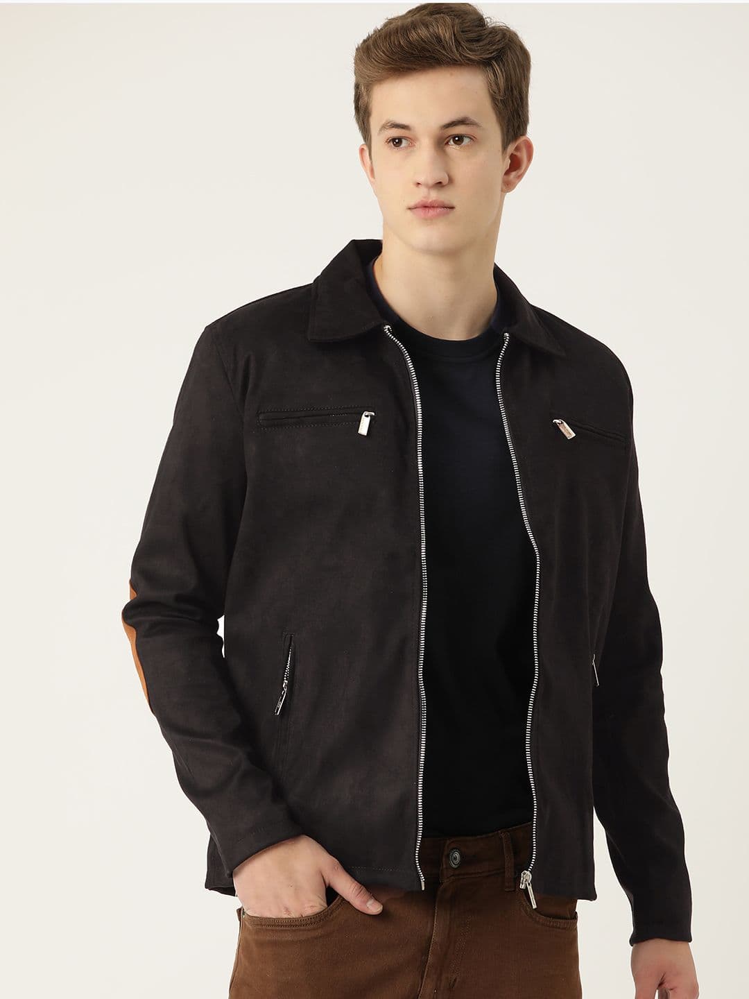 Leather Retail Men Suede Lightweight Biker Jacket - view 1