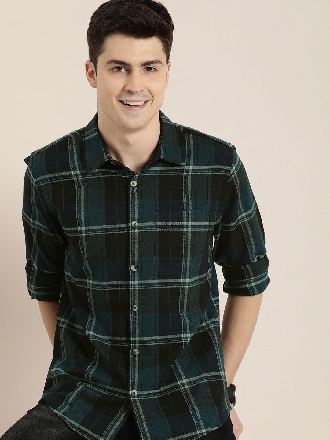 HERE&NOW Men Opaque Checked Casual Shirt - view 1