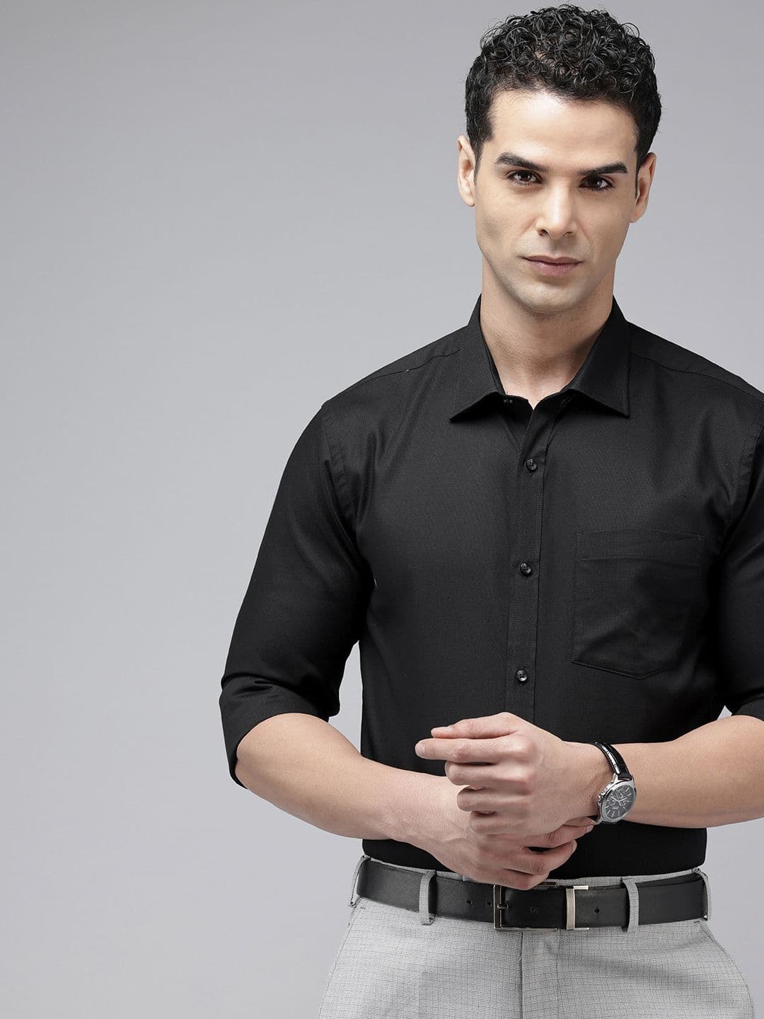 Park Avenue Slim Fit Textured Pure Cotton Formal Shirt - view 1