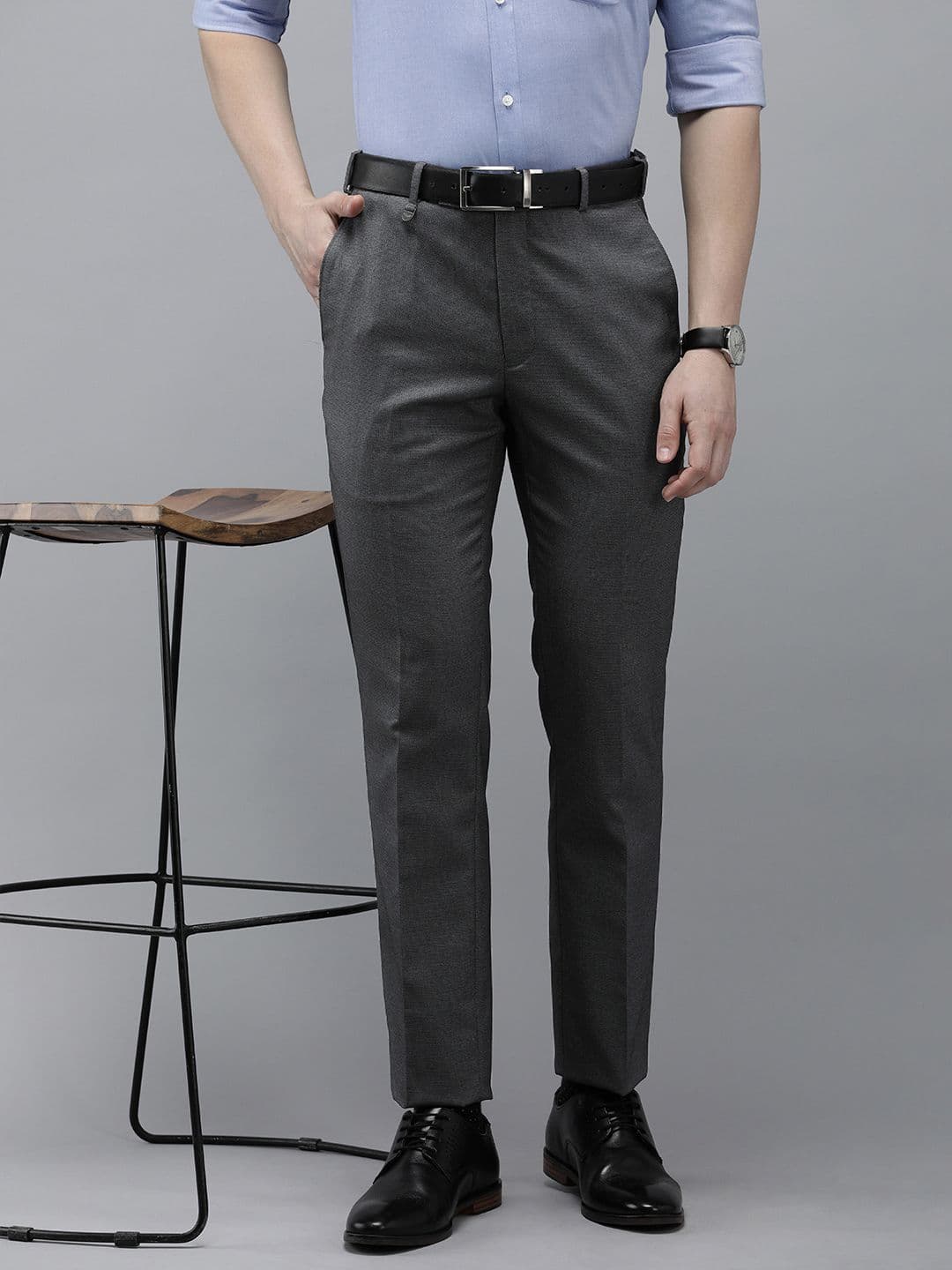 Park Avenue Men Textured Super Slim Fit Formal Trousers - view 1