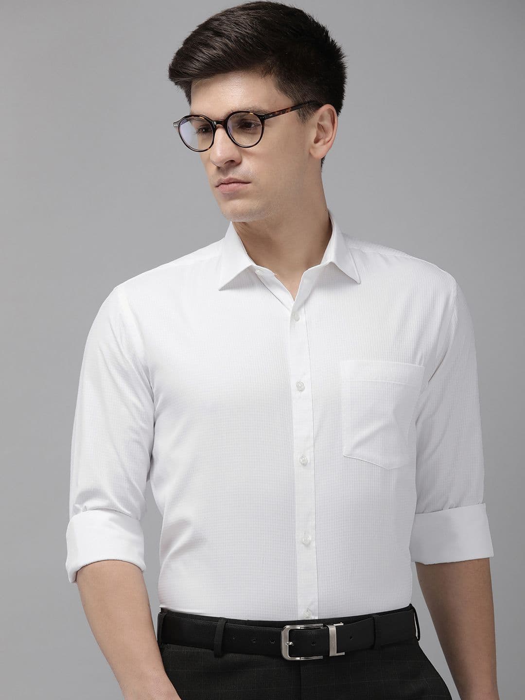 Park Avenue Self Design Micro Ditsy Slim Fit Formal Shirt - view 1