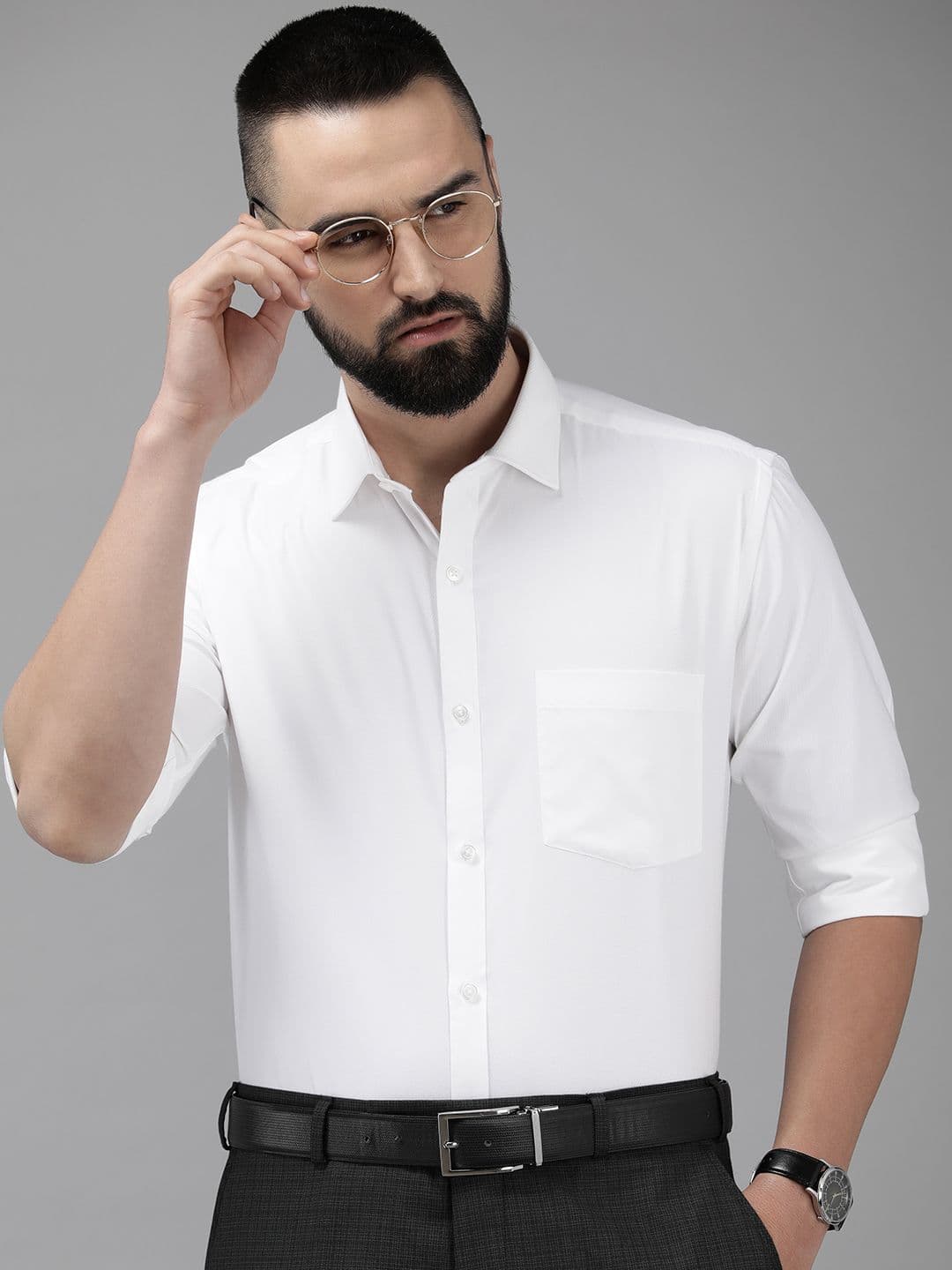 Park Avenue Self Design Slim Fit Textured Formal Shirt - view 1