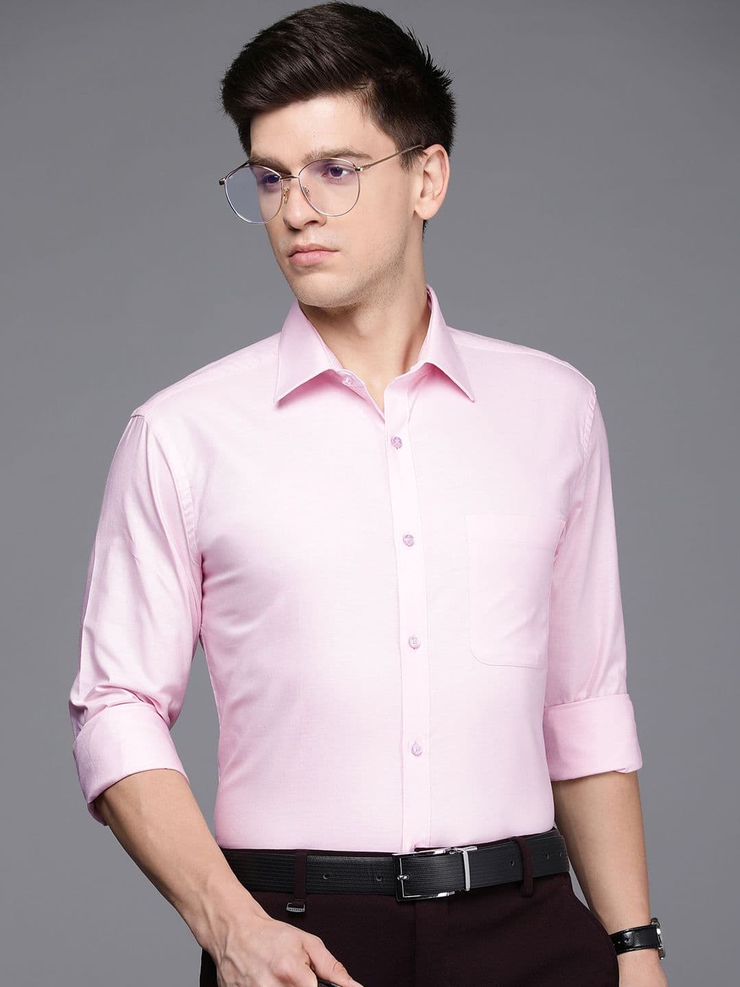 Raymond Solid Slim Fit Pure Cotton Formal Shirt - view 1