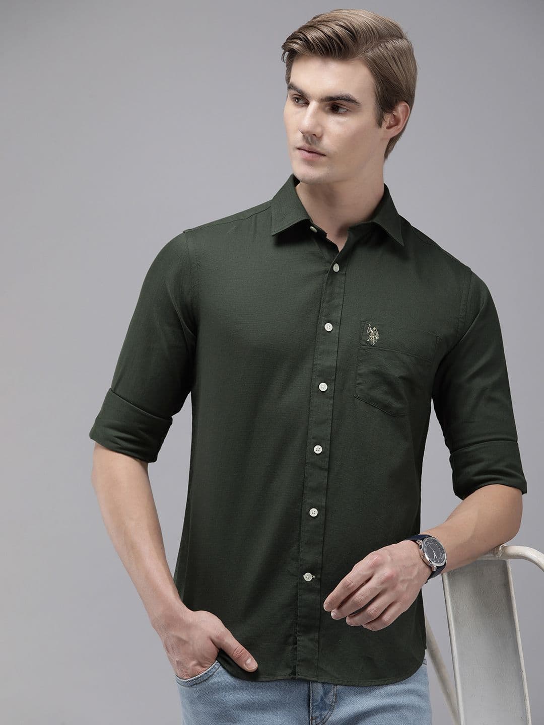 U.S. Polo Assn. Pure Cotton Tailored Fit Casual Shirt - view 1
