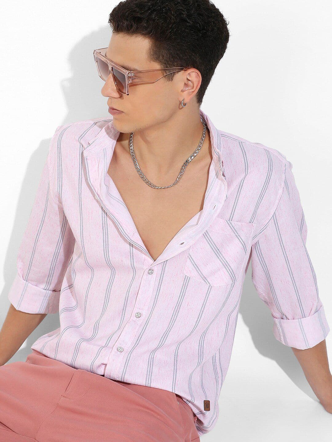 CAHOOT Striped Classic Opaque Casual Cotton Shirt - view 1