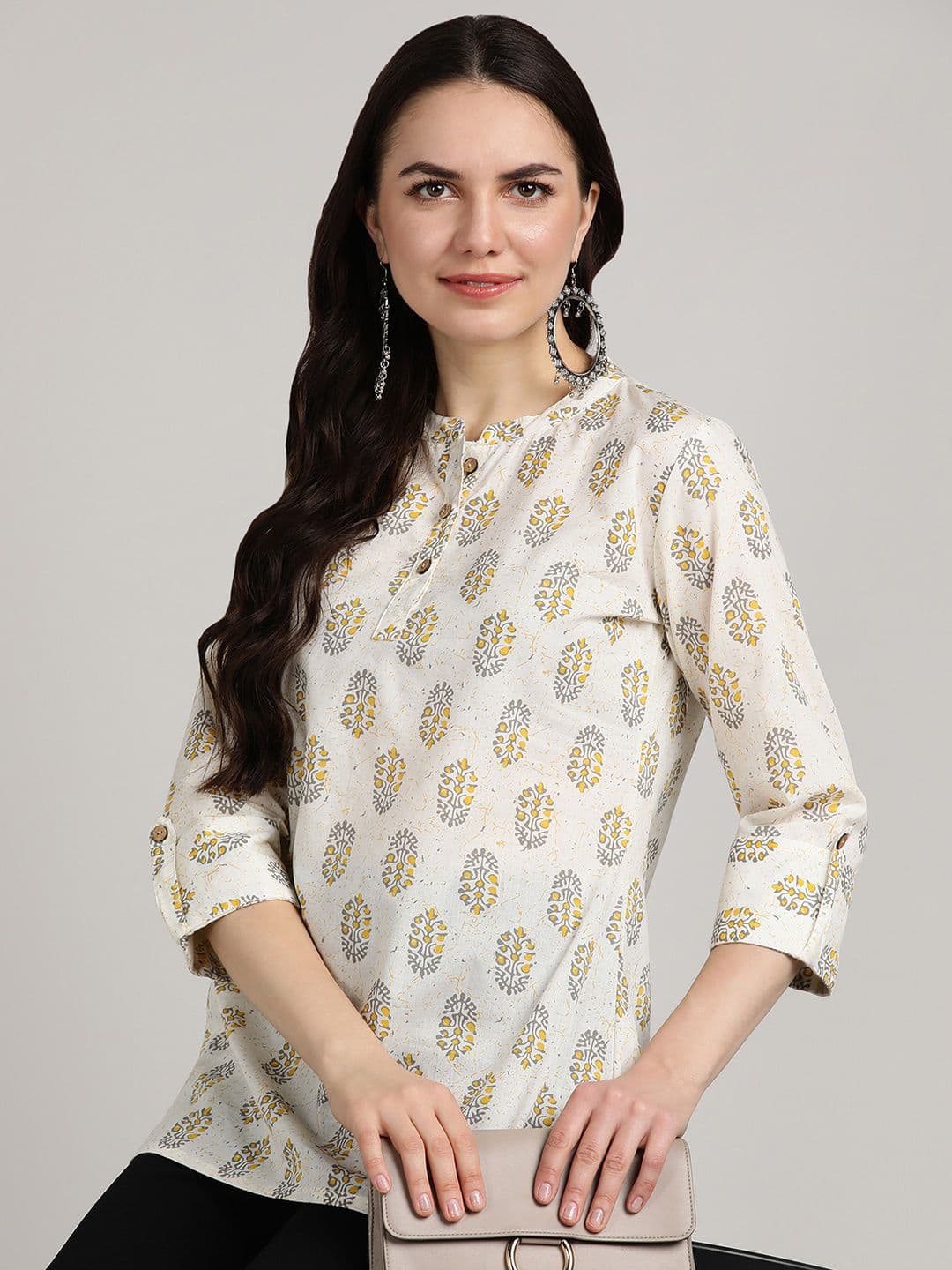 BLOCKS OF INDIA Ethnic Motifs Printed Pure Cotton Kurti - view 1