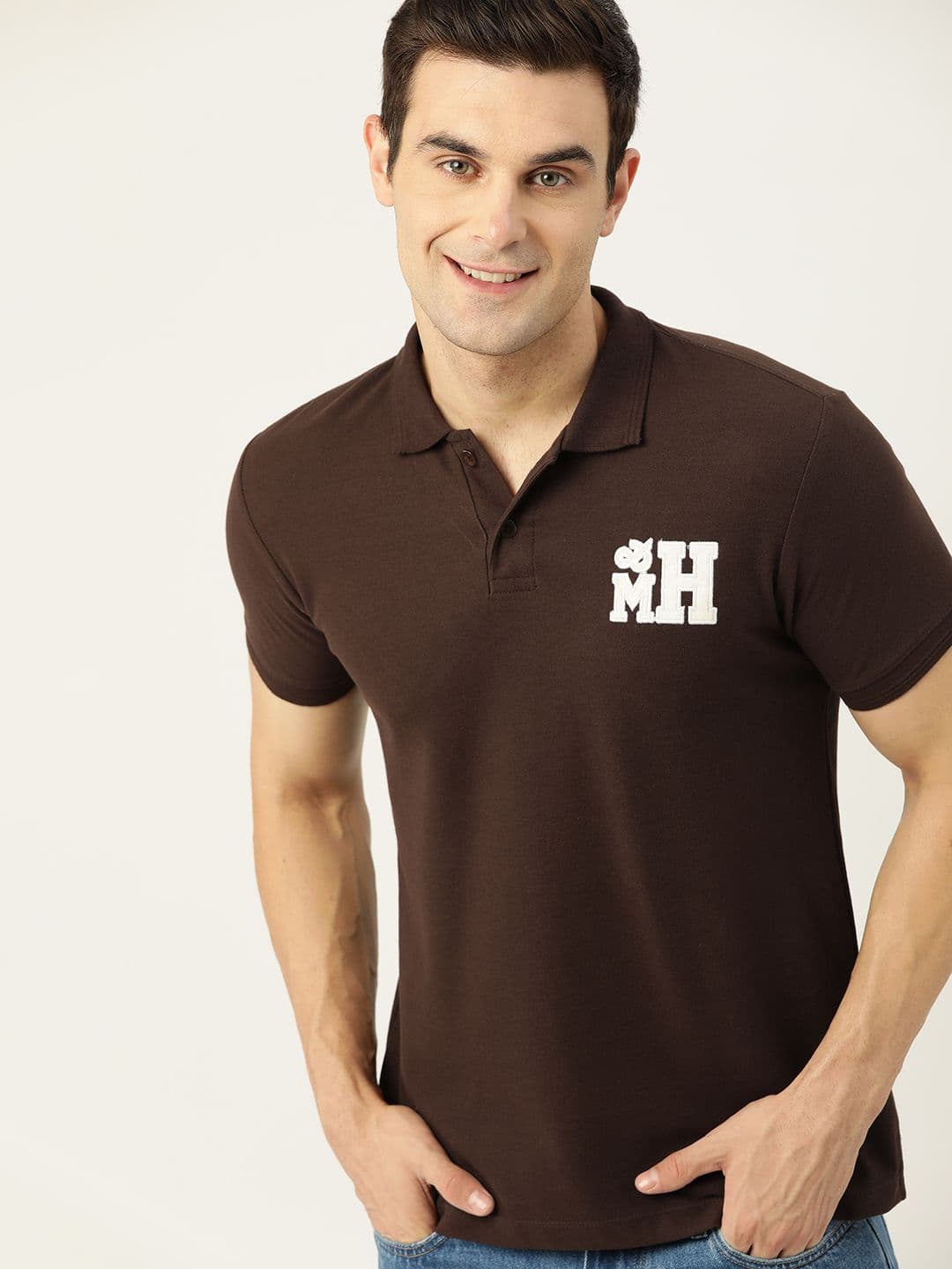 Mast & Harbour Brand Logo Applique Polo Collar T-shirt - view 1