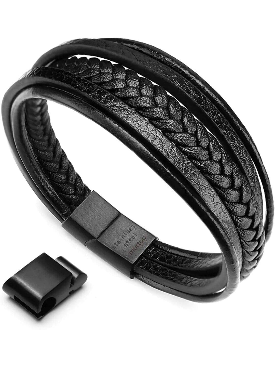 YouBella Men Leather Wraparound Bracelet - view 1