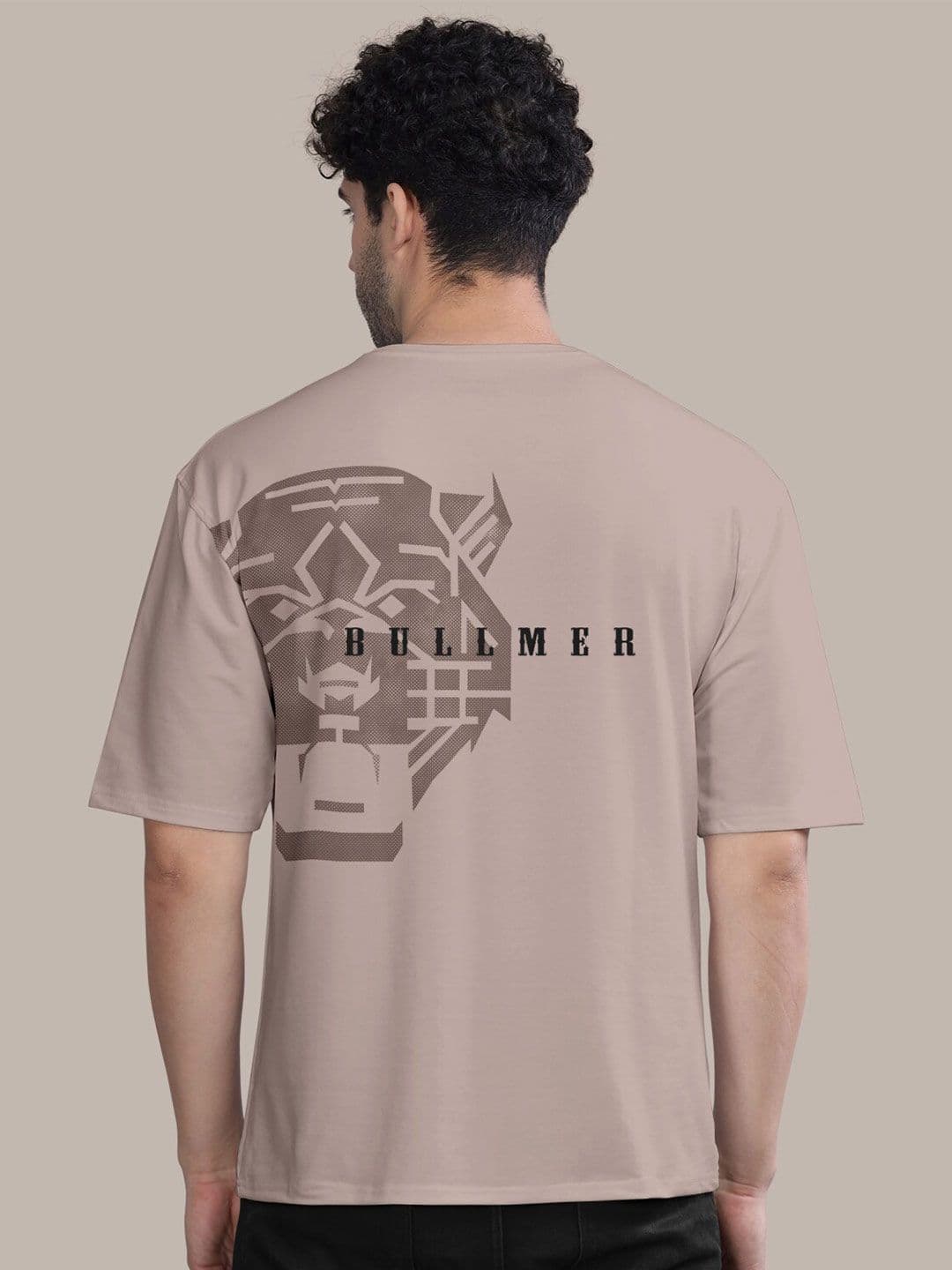 BULLMER Graphic Printed Round Neck Oversized Cotton T-shirt - view 1