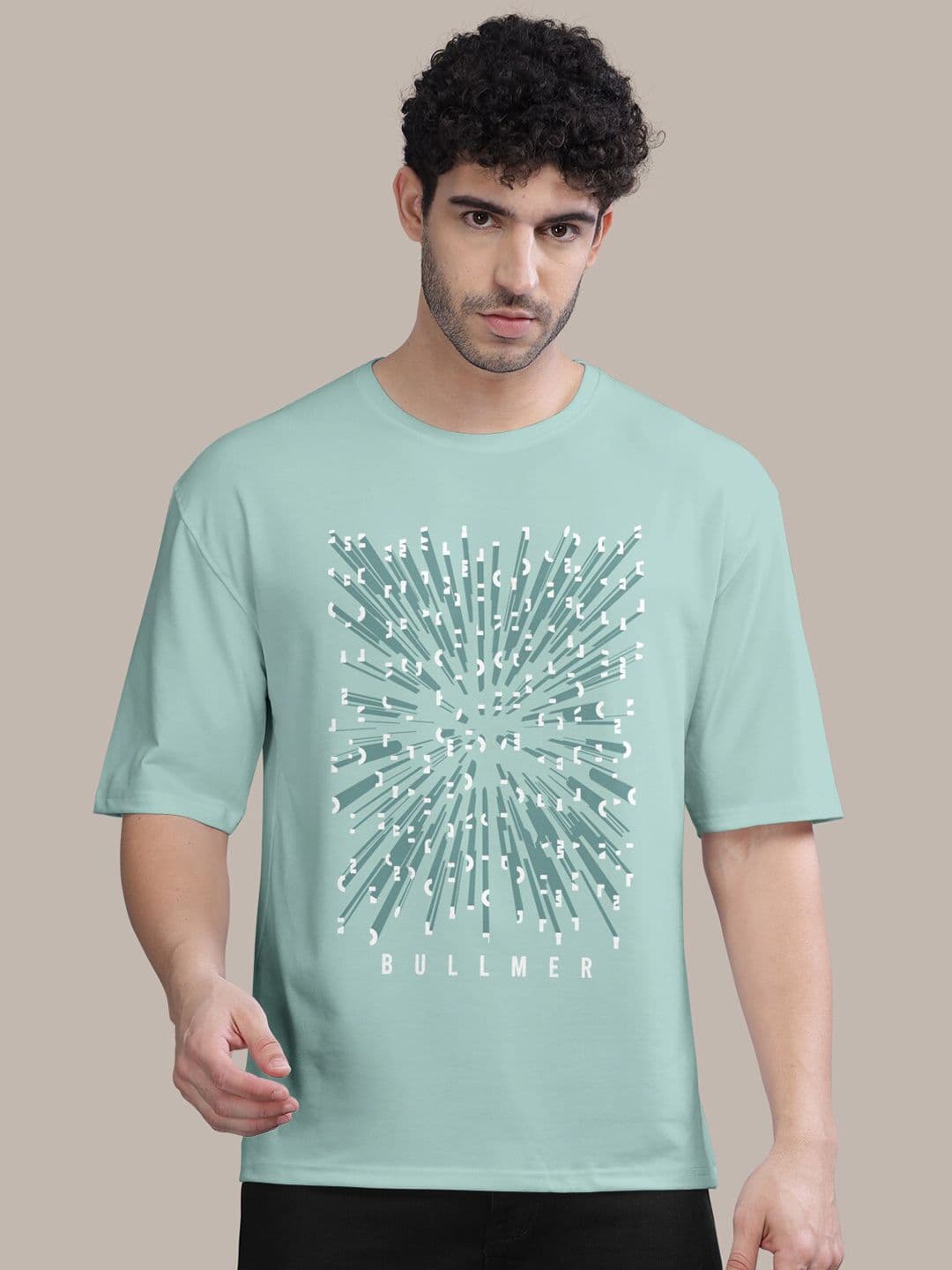BULLMER Abstract Printed Oversized Cotton T-shirt - view 1