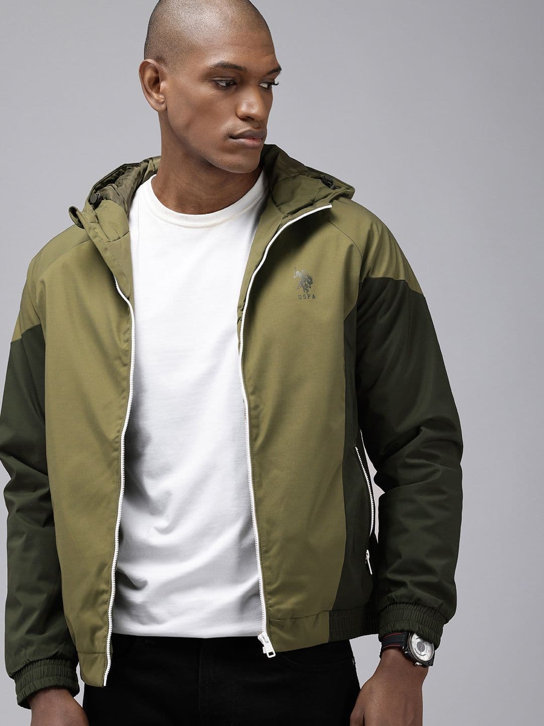 U.S. Polo Assn. Hooded Colourblocked Bomber Jacket - view 1