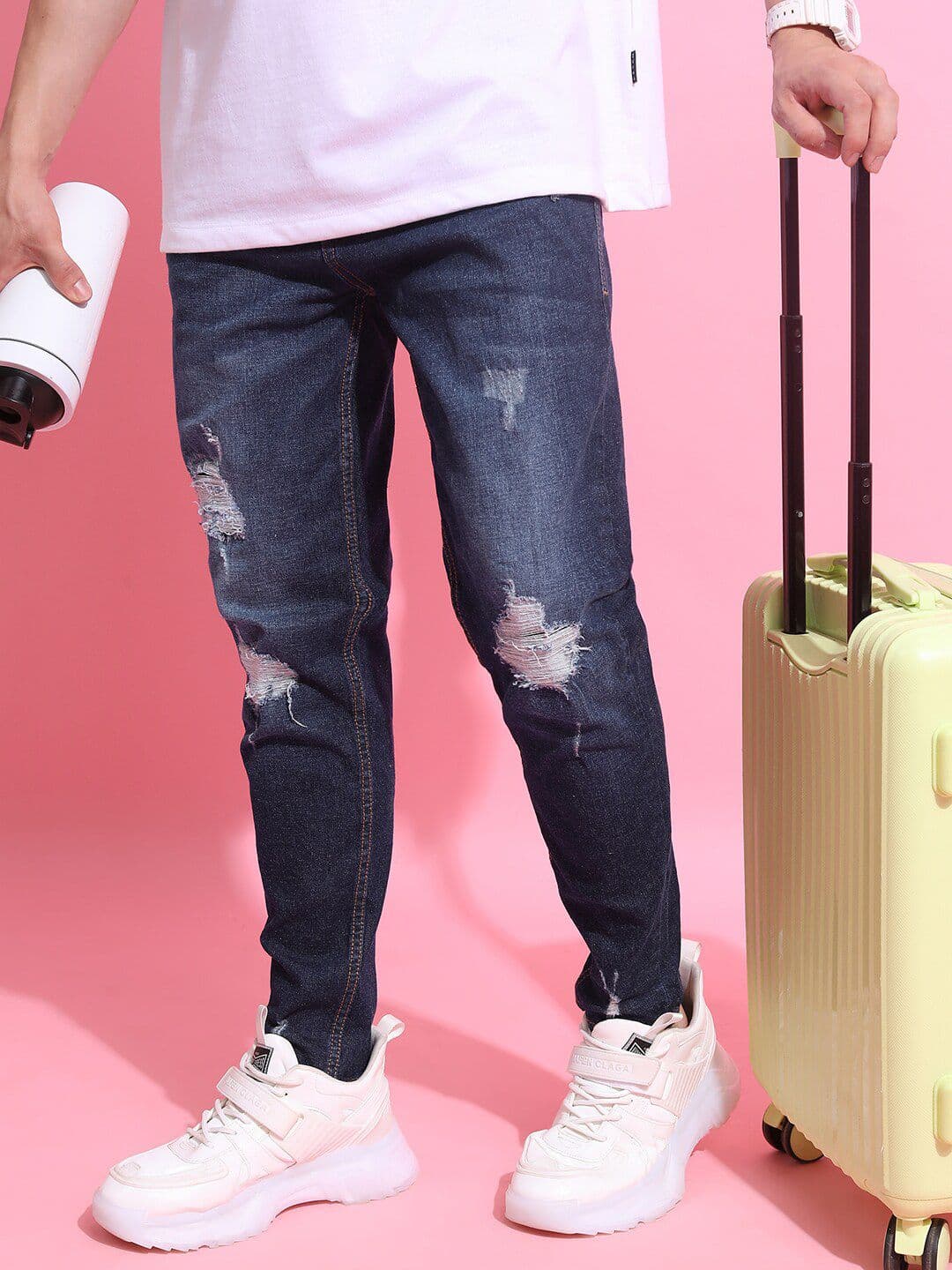 HIGHLANDER Men Mid-Rise Skinny Fit Distressed Stretchable Jeans - view 1