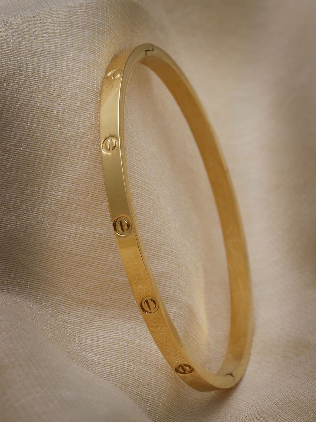 NVR Unisex Gold-Plated Kada Bracelet - view 1