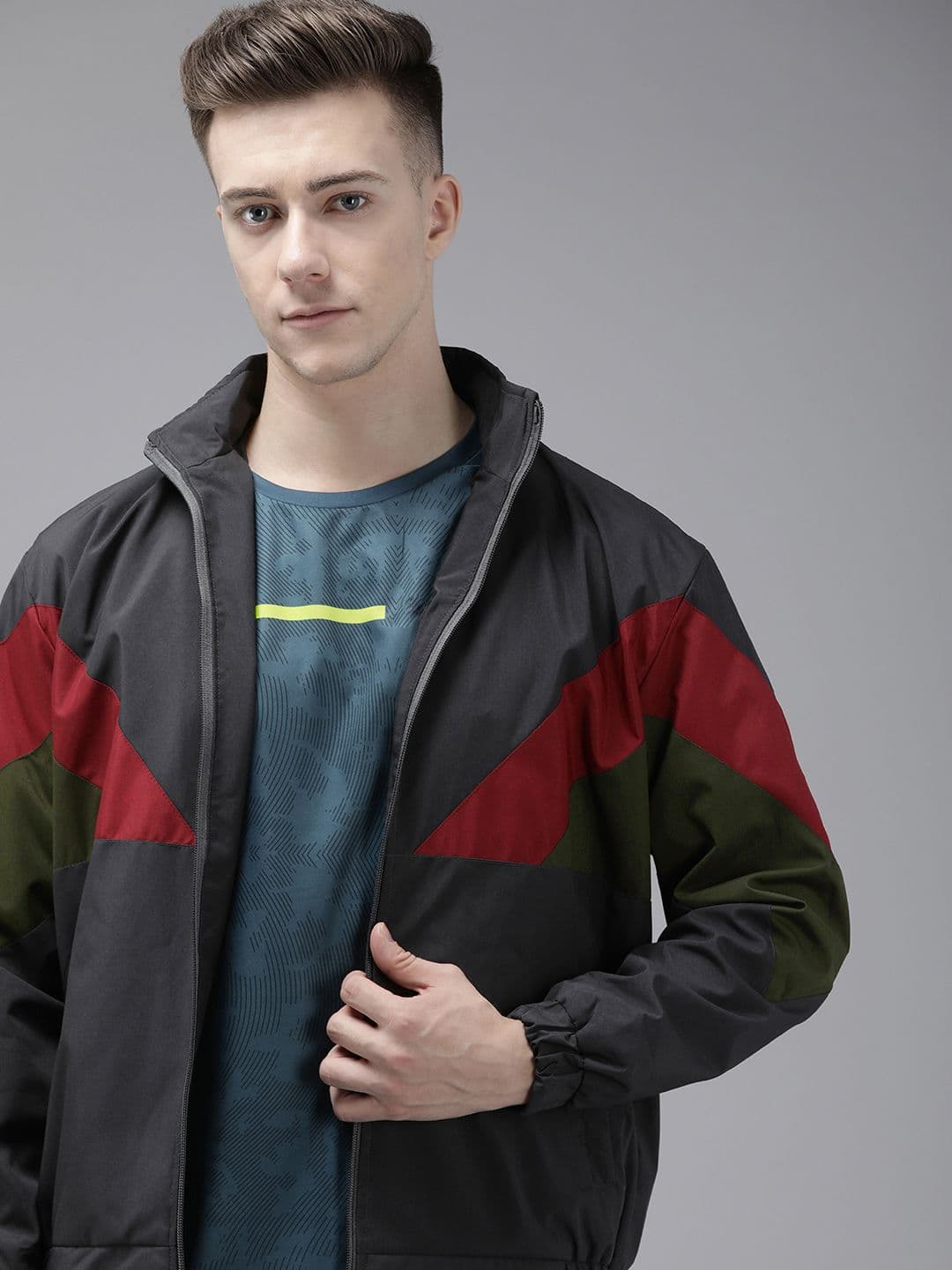 VOXATI Men Colourblocked Sporty Jacket - view 1
