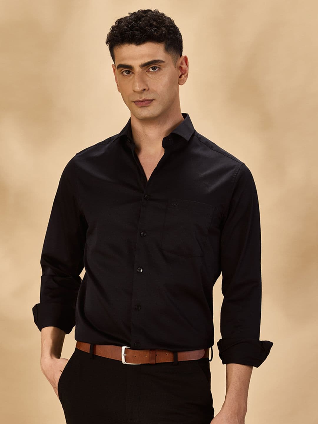 Aldeno Comfort Opaque Satin Formal Regular Fit Shirt - view 1