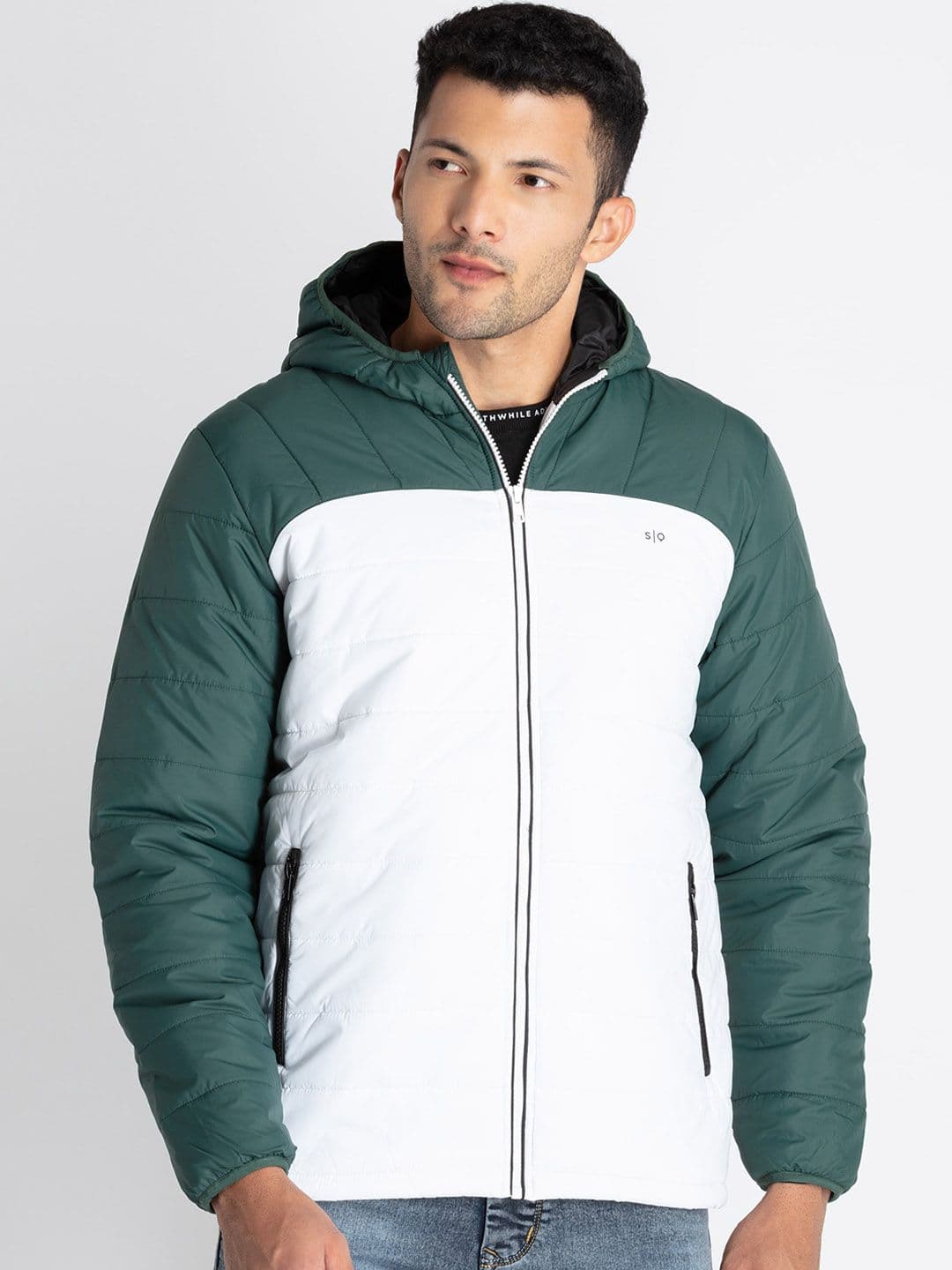 Status Quo Colourblocked Hooded Padded Jacket - view 1