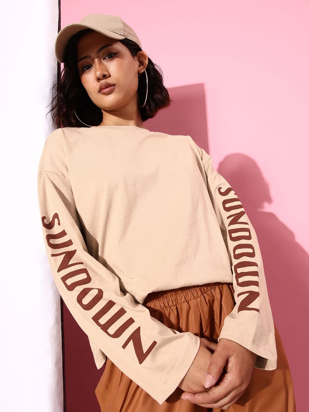 The Roadster Life Co. Typography Printed Drop-Shoulder Sleeves T-shirt - view 1