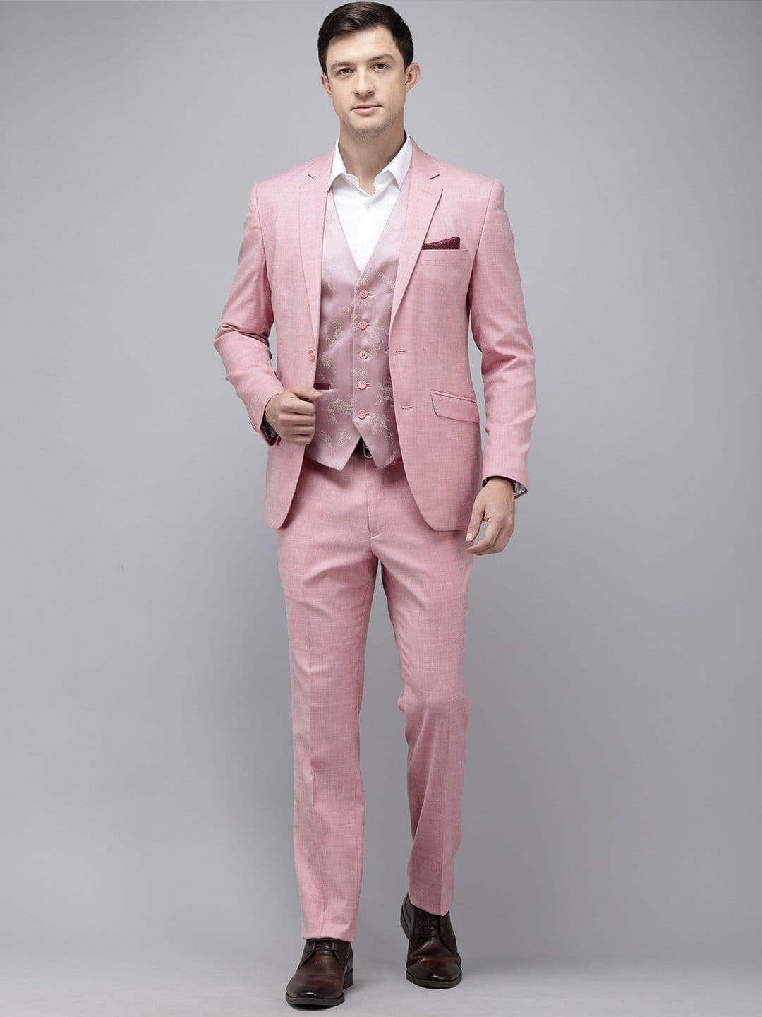 Park Avenue Super Slim Fit Single Breasted 3-Peice Party Suit - view 1