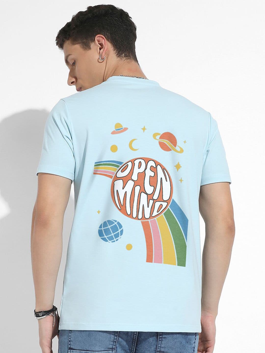 CAHOOT Blue Graphic Printed Cotton T-shirt - view 1