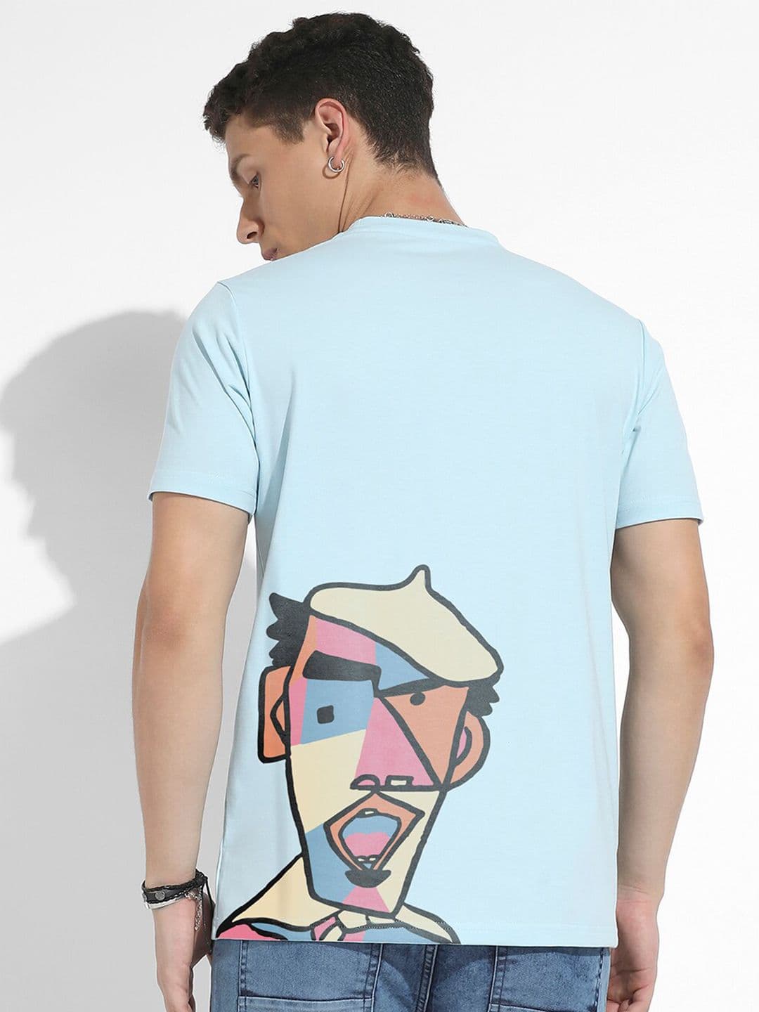 CAHOOT Blue Graphic Printed Cotton T-shirt - view 1