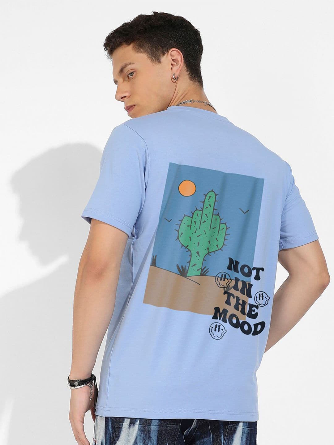 CAHOOT Campus Sutra Blue Graphic Printed Cotton Casual T-shirt - view 1