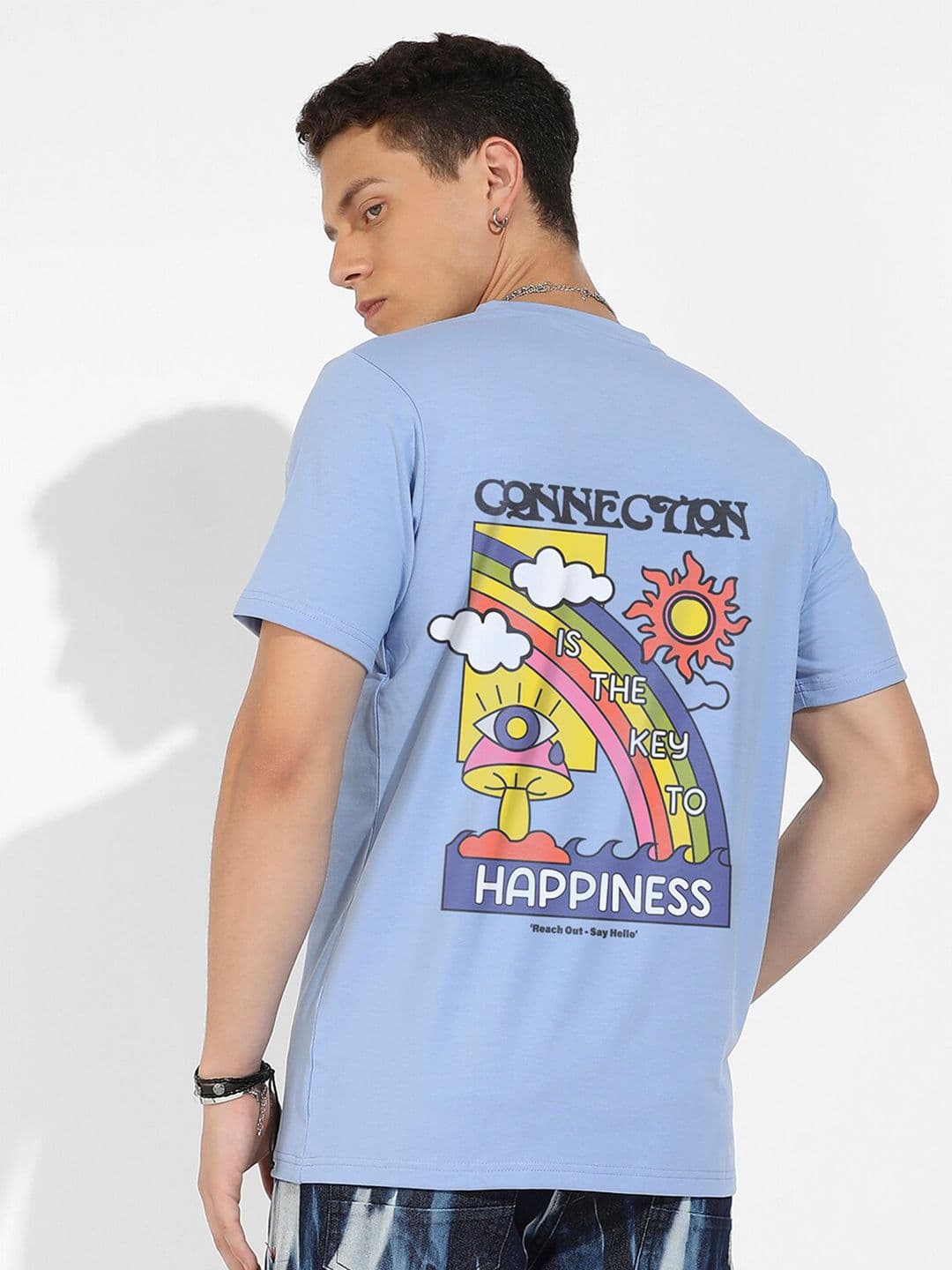 CAHOOT Campus Sutra Blue Graphic Printed Cotton T-shirt - view 1