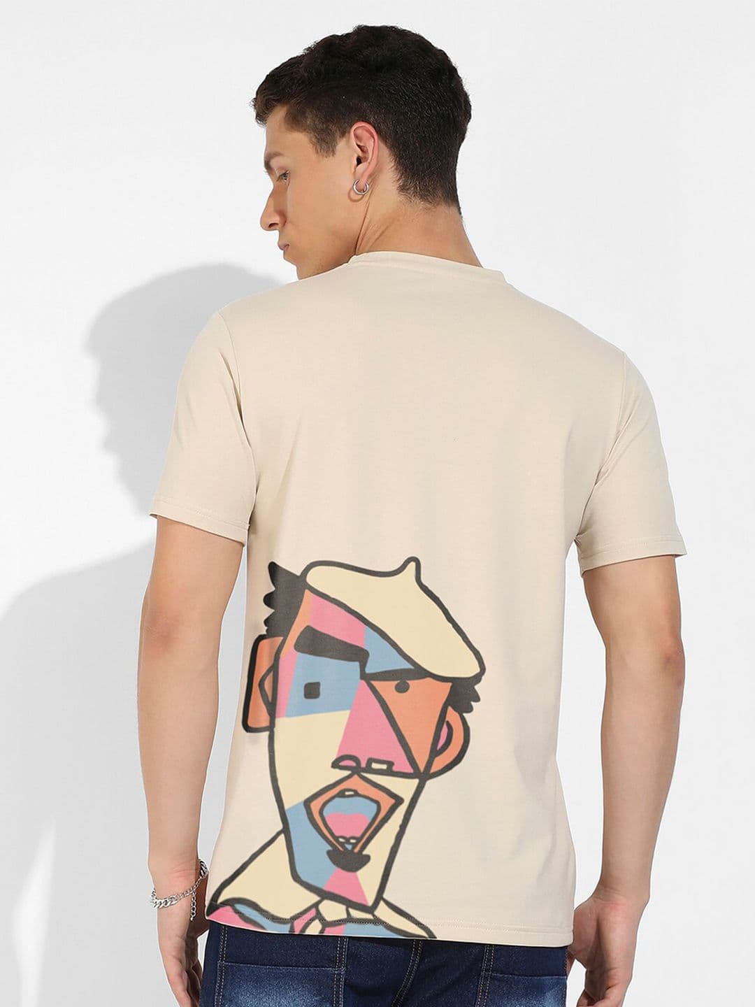 CAHOOT Campus Sutra Beige Graphic Printed Cotton T-shirt - view 1
