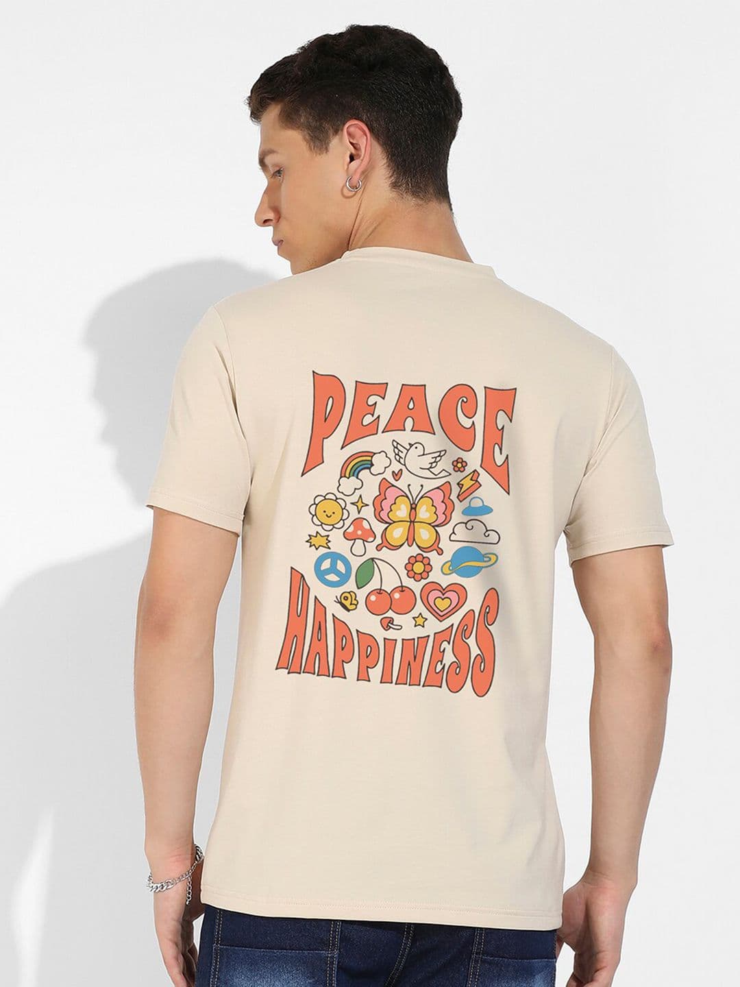 CAHOOT Campus Sutra Beige Graphic Printed Cotton T-shirt - view 1