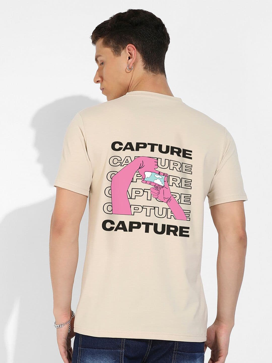 CAHOOT Campus Sutra Beige Graphic Printed Cotton T-shirt - view 1