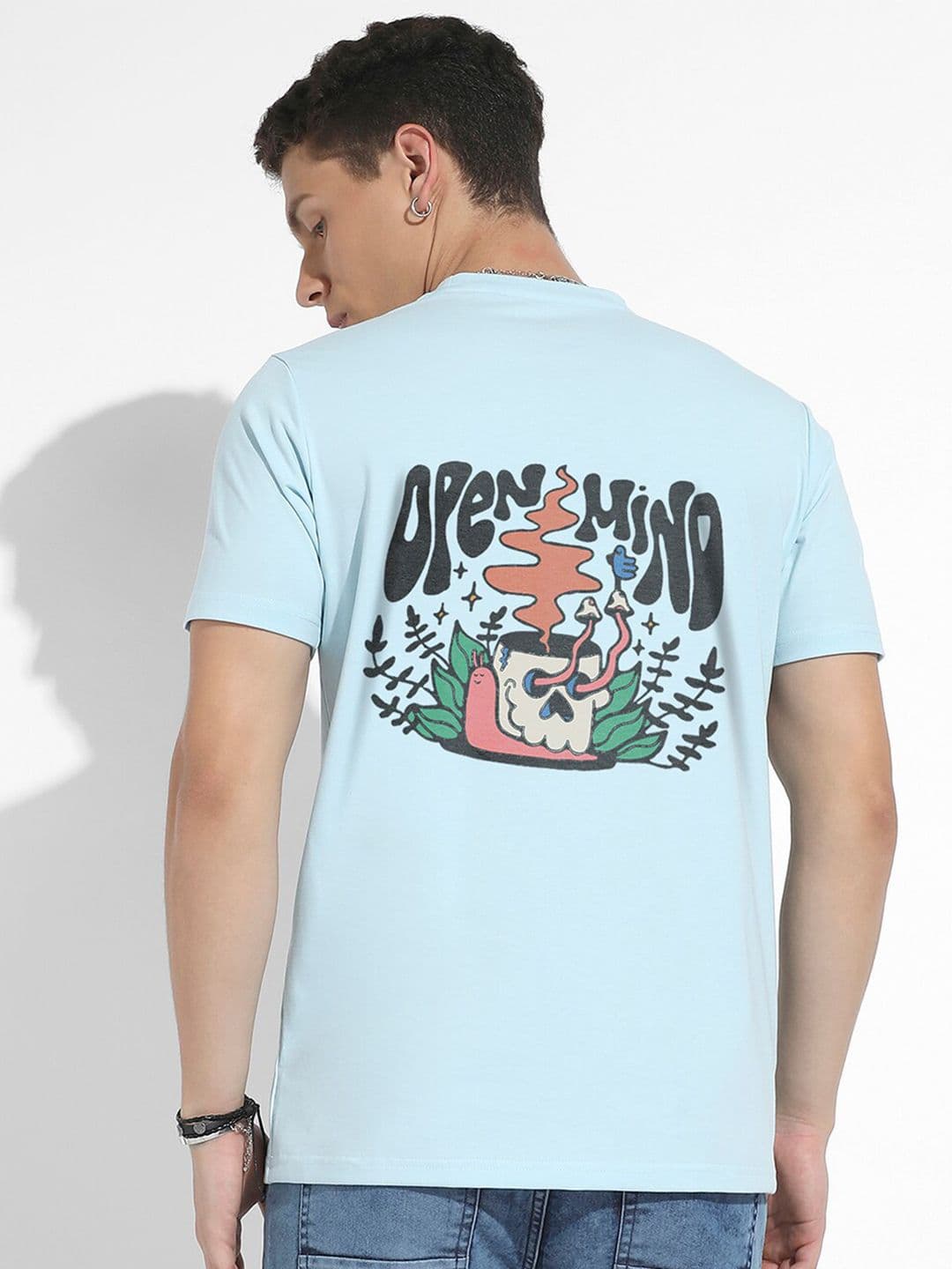 CAHOOT Blue & Black Graphic Printed Cotton T-shirt - view 1