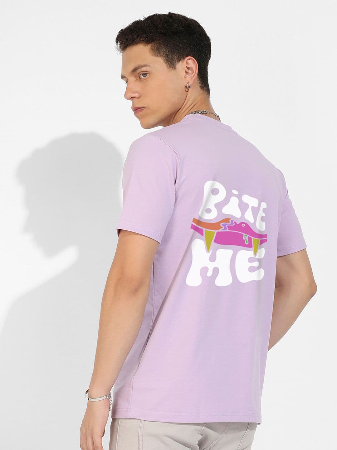 CAHOOT Lavender & White Typography Printed Cotton T-shirt - view 1