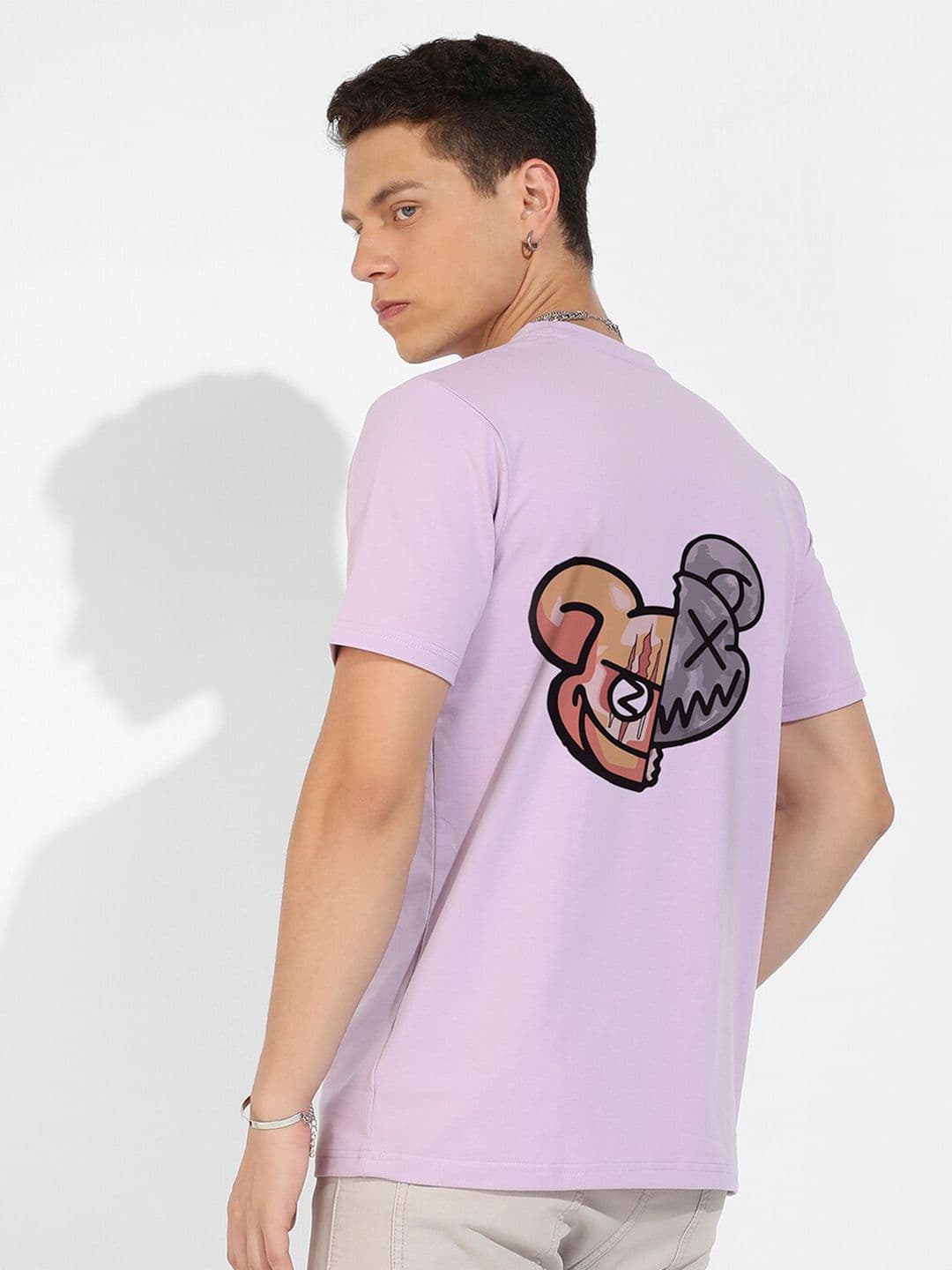 CAHOOT Lavender & Black Graphic Printed Cotton T-shirt - view 1