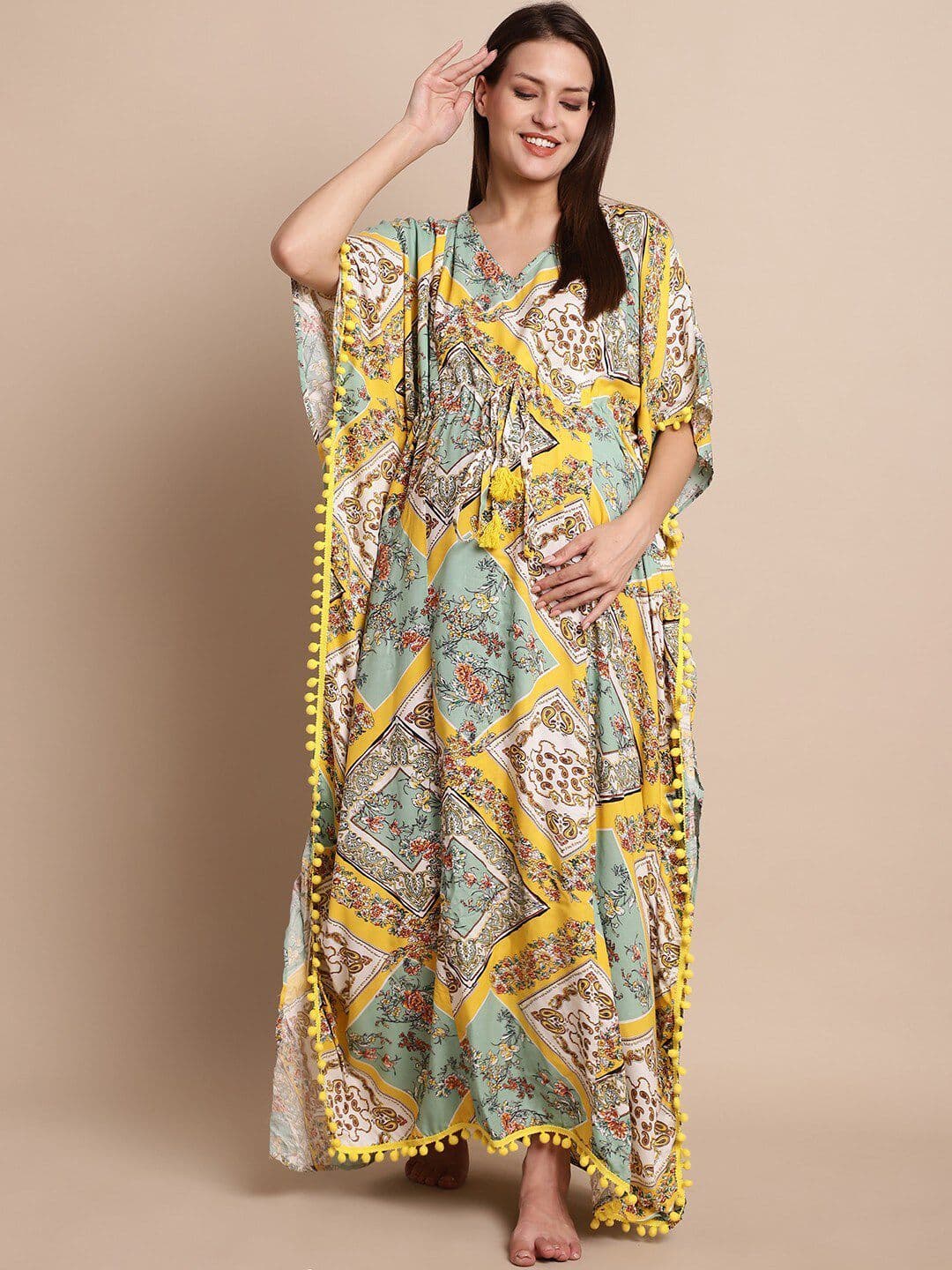 Secret Wish Printed Maternity Kaftan Nightdress - view 1