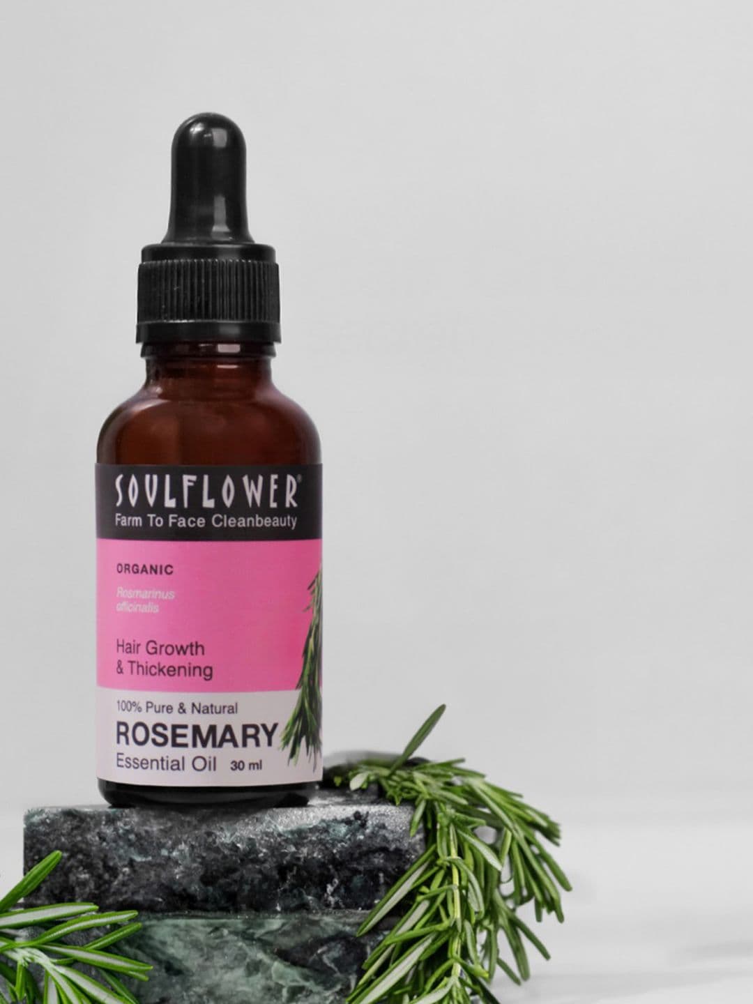 Soulflower Rosemary Essential Oil For Hair Growth and Hair Fall 30ml - view 1