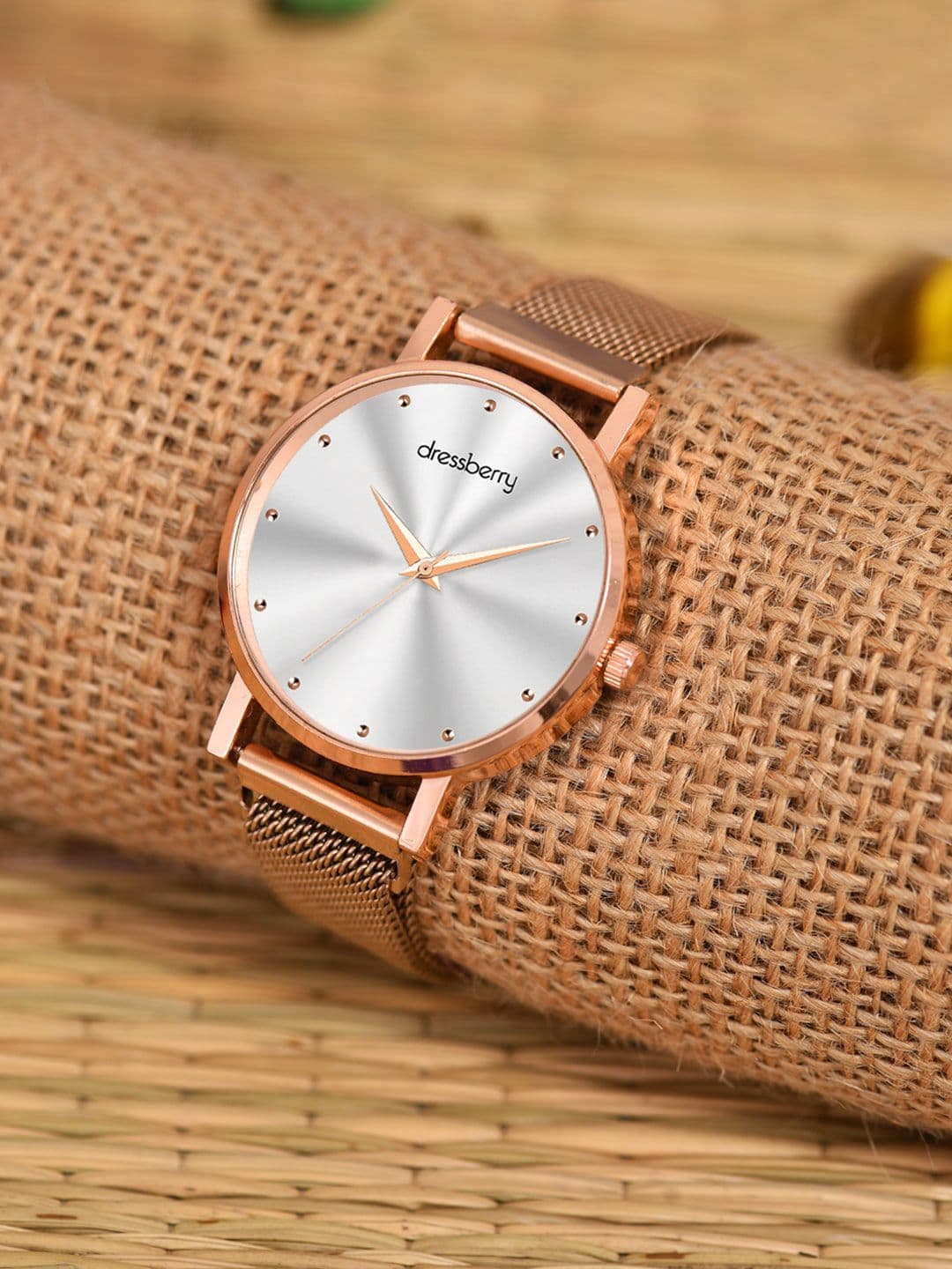 DressBerry X fwd Women Silver-Toned Embellished Dial & Stainless Steel Straps Analogue Watch - view 1