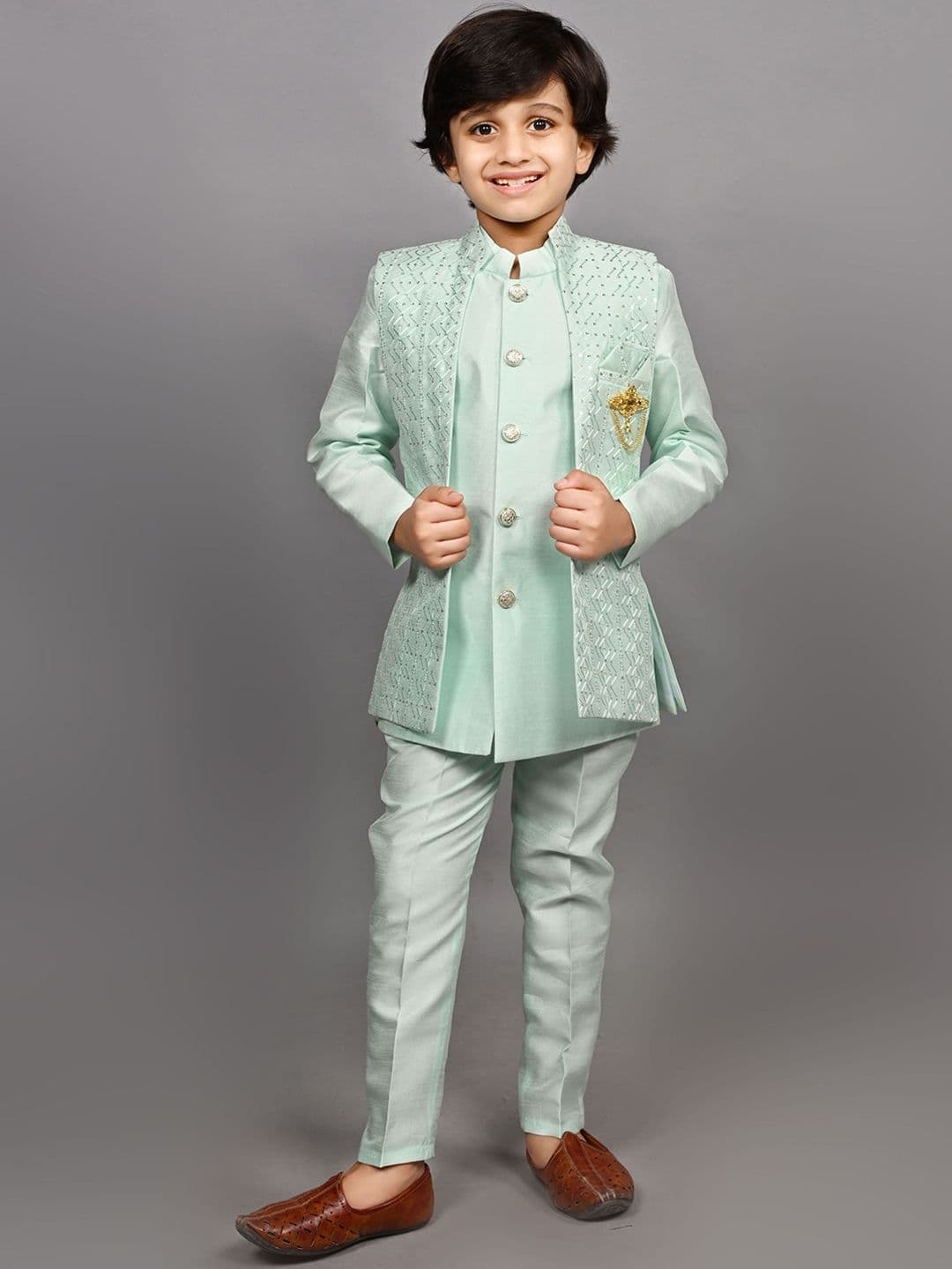 ahhaaaa Boys 3-Piece Indo-Western Sherwani - view 1