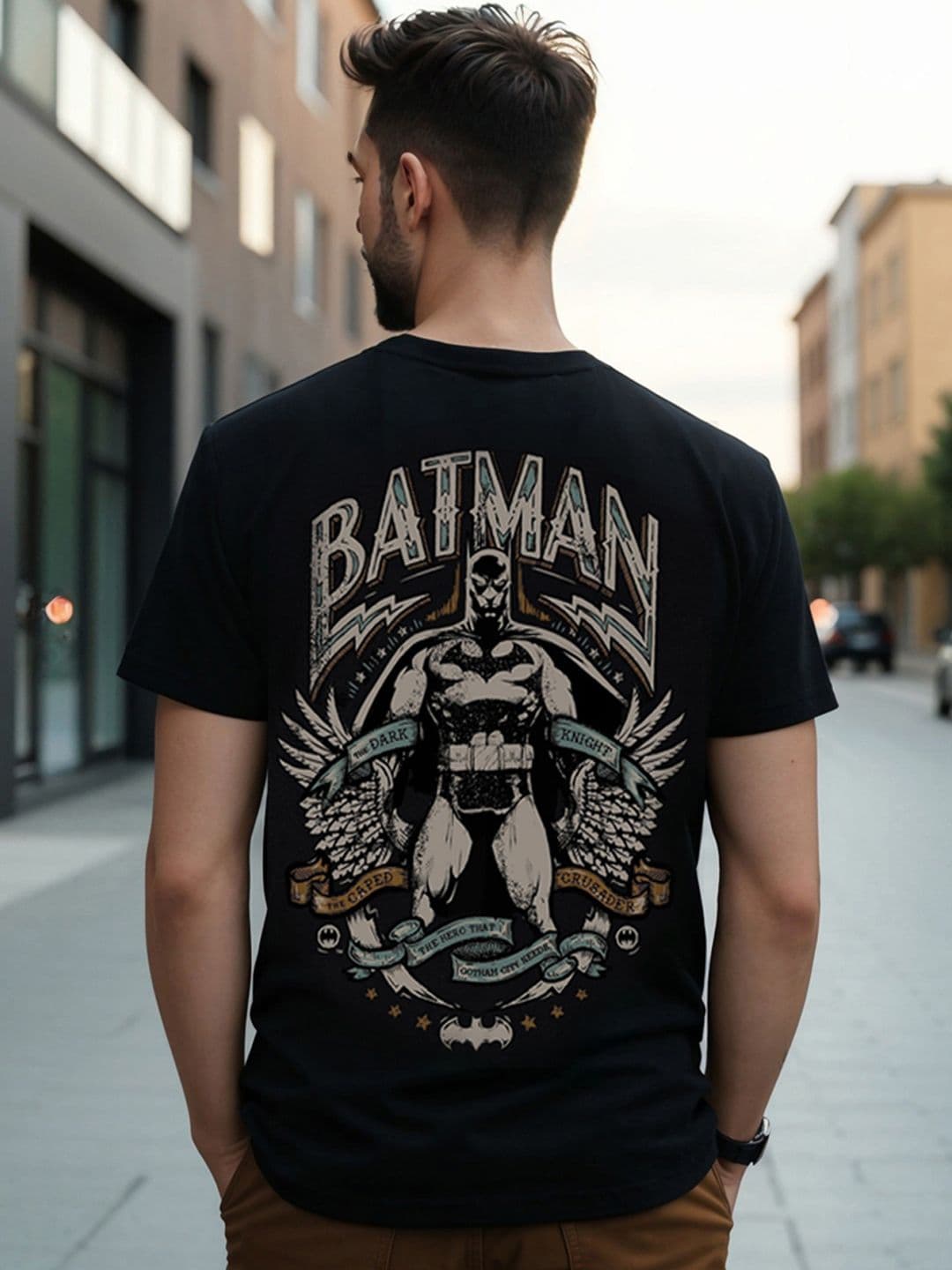Bewakoof Black Batman Printed Pure Cotton T-shirt - view 1