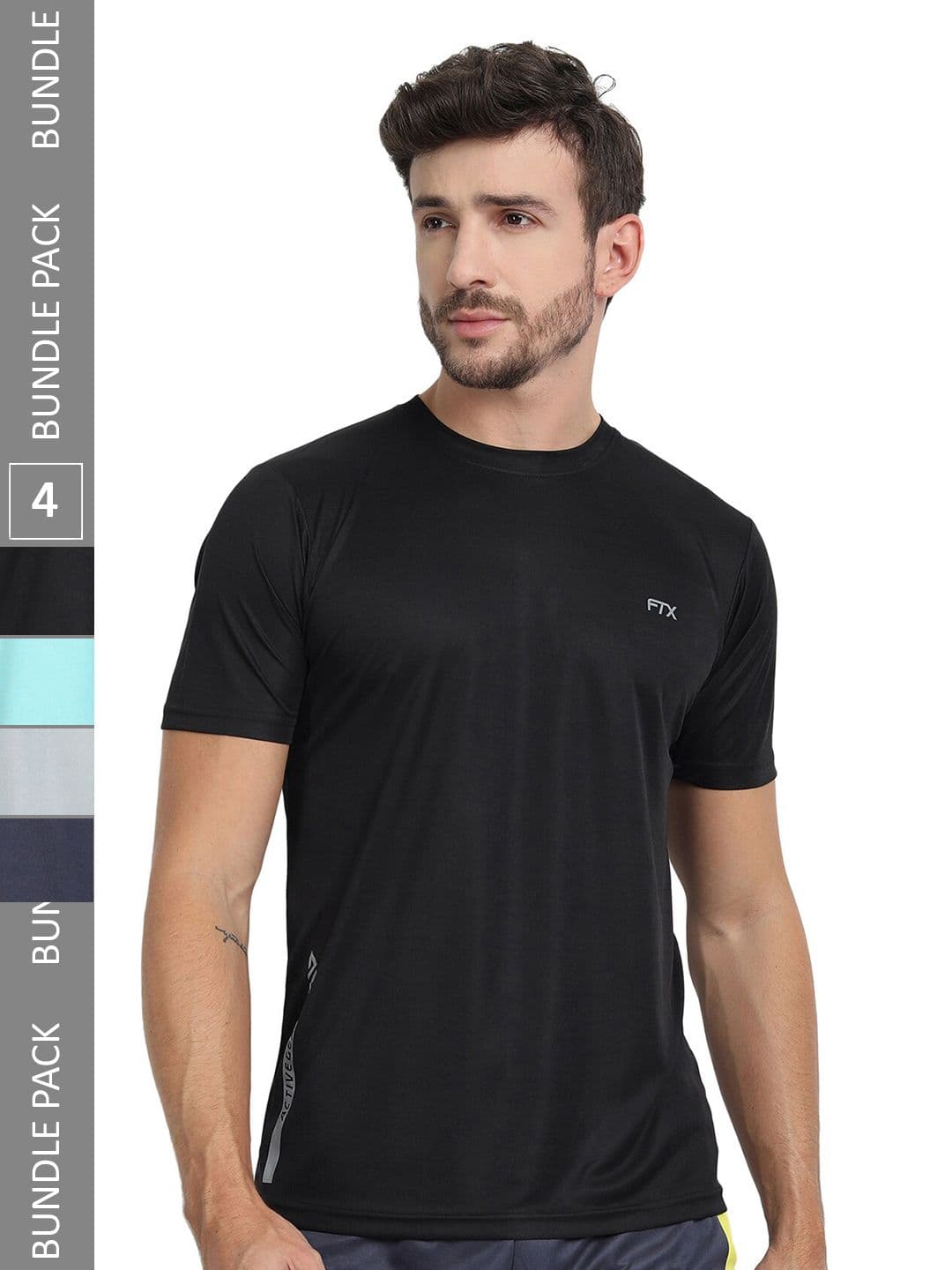 FTX Pack Of 4 Regular Fit Round Neck Dry Fit Sports T-shirt - view 1