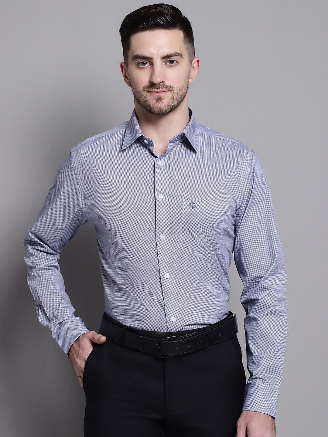 Cantabil Comfort Micro Ditsy Printed Cotton Formal Shirt - view 1