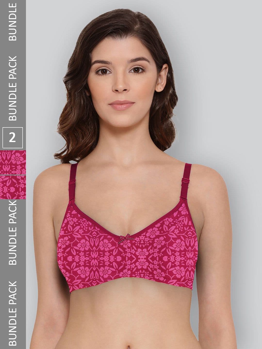 LYRA Pack Of 2 Printed Combed Cotton Wirefree Secret Support Bra with Detachable Strap - view 1