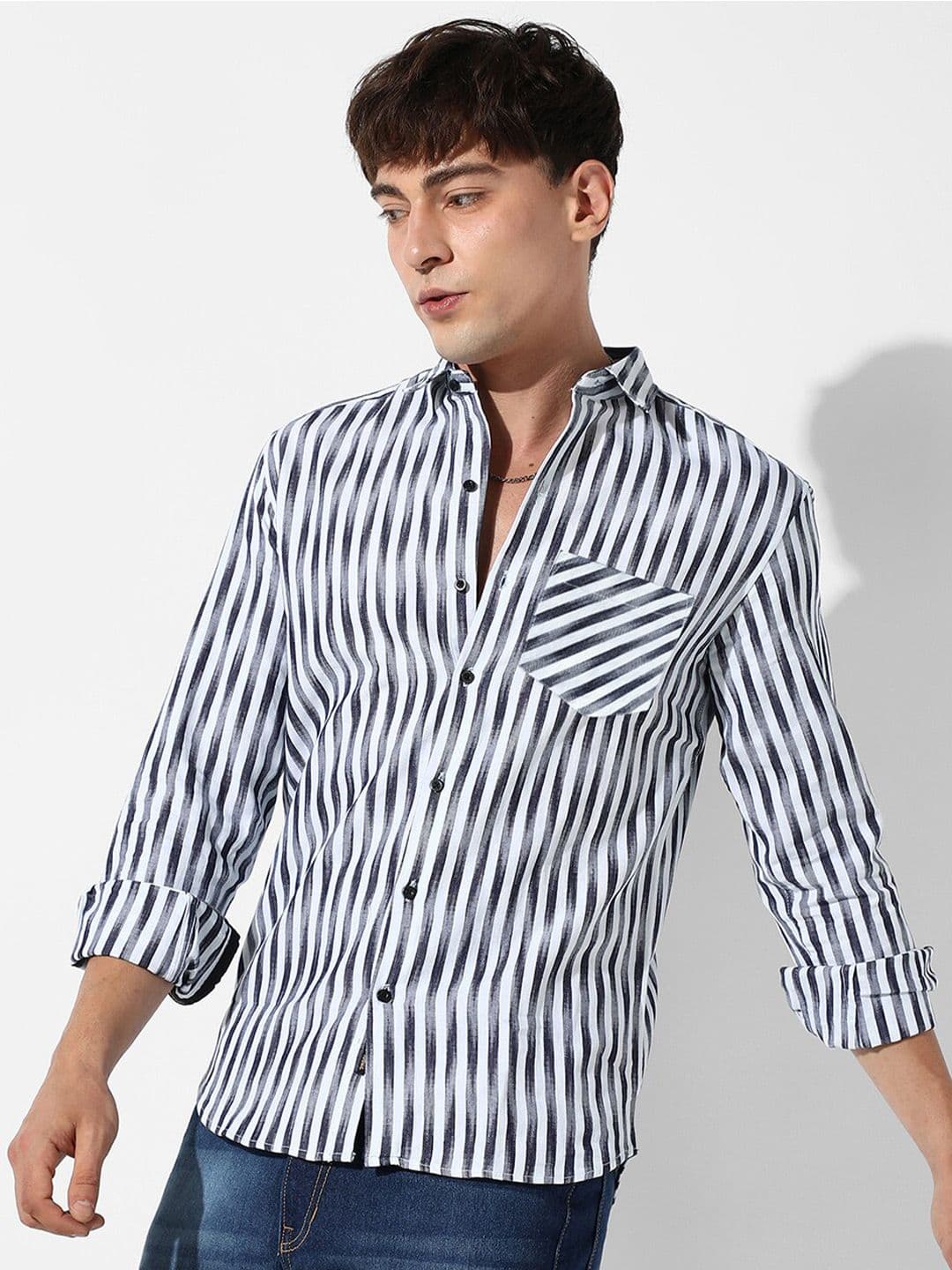 CAHOOT Campus Sutra Classic Striped Cotton Casual Shirt - view 1