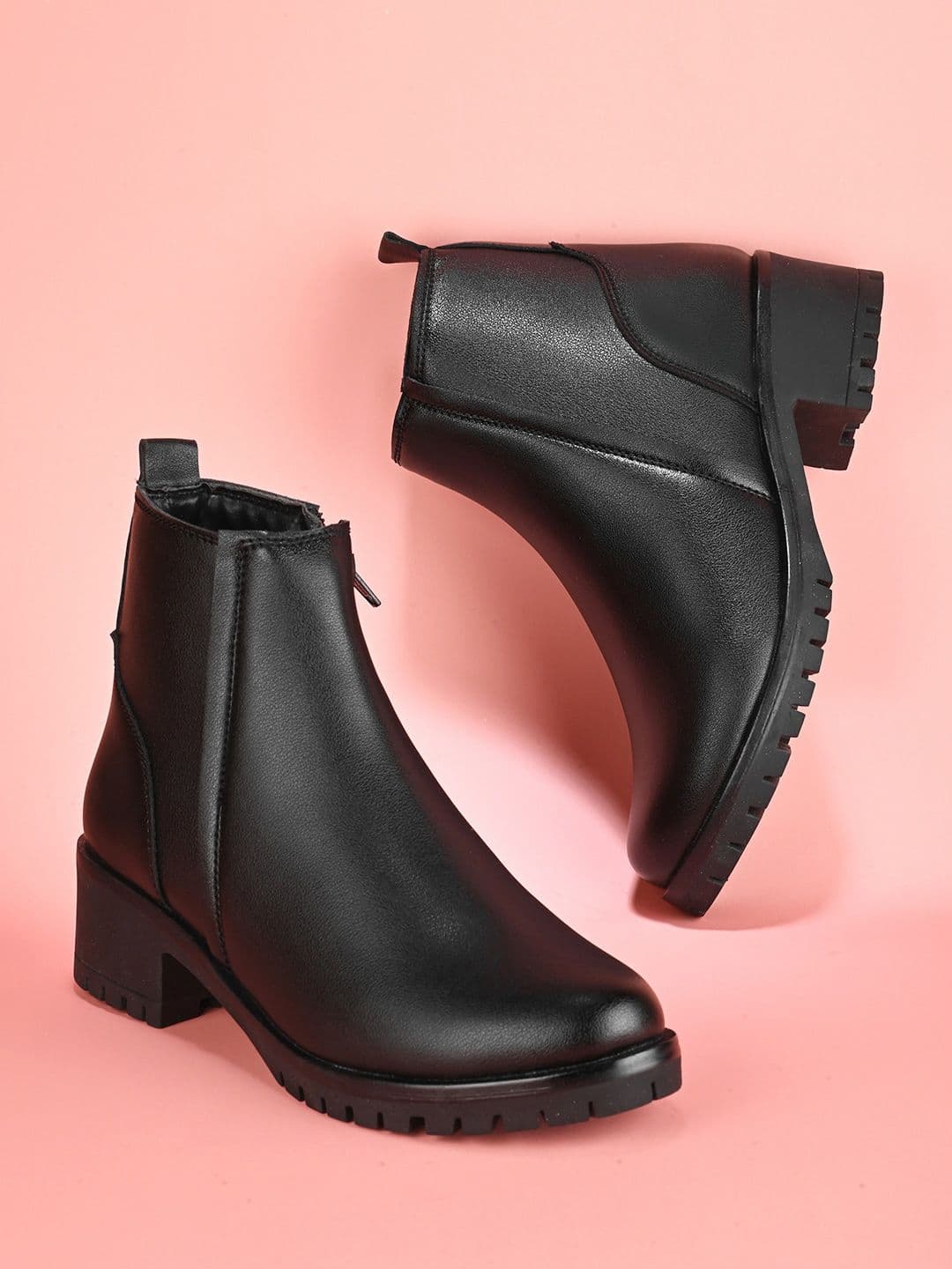 The Roadster Lifestyle Co. Women Black Mid Top Block-Heel Regular Boots - view 1