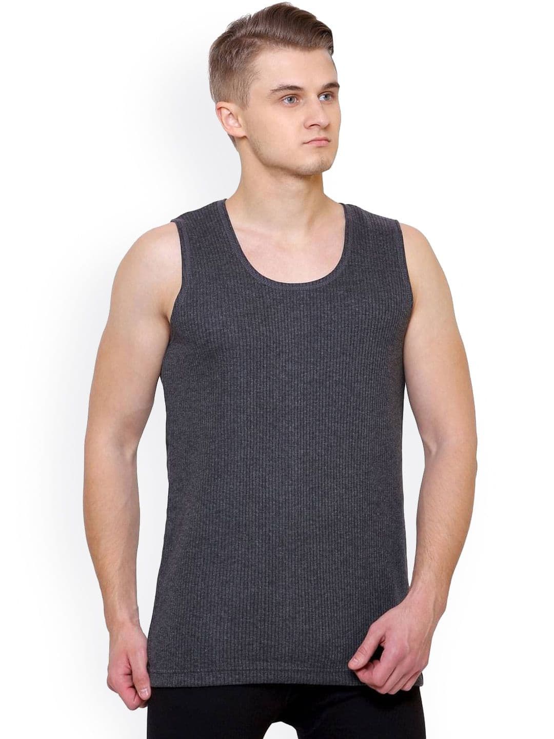 BODYCARE INSIDER Striped Sleeveless Wool Thermal Tops - view 1